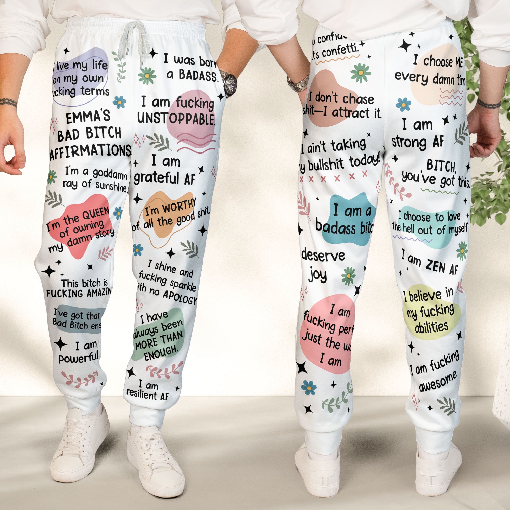 Bad B*tch Affirmations - Personalized Sweatpants