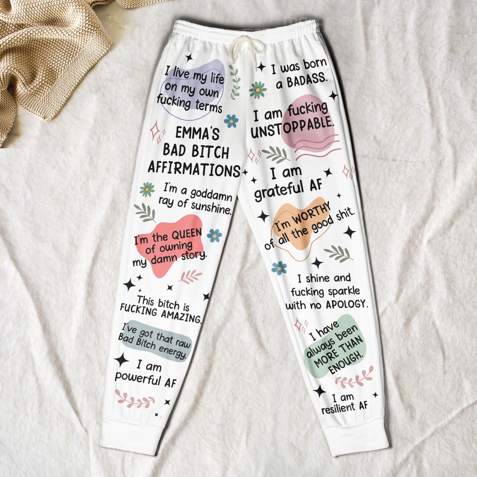 Bad B*tch Affirmations - Personalized Sweatshirt And Sweatpants Set