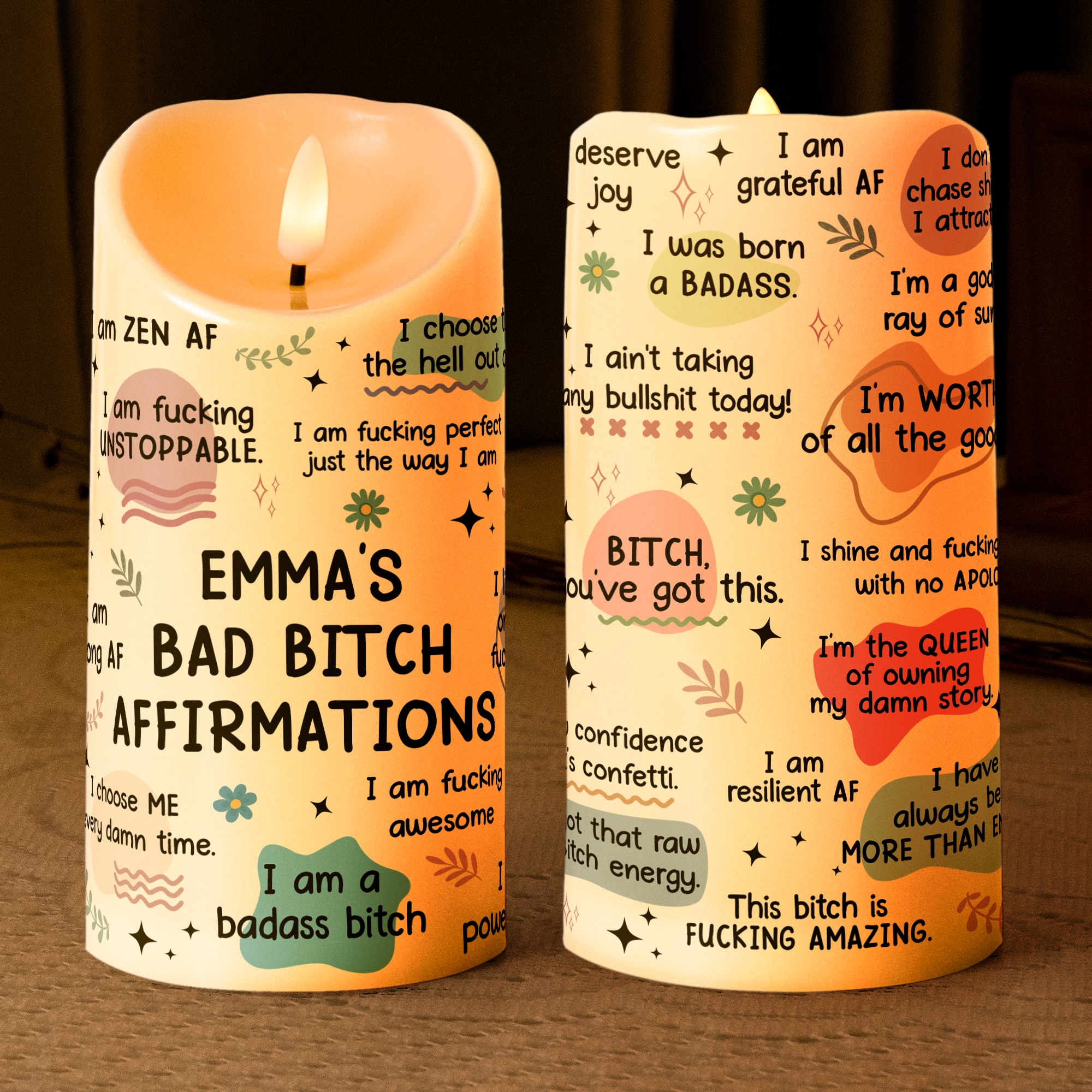 Bad B*tch Affirmations - Personalized LED Candle