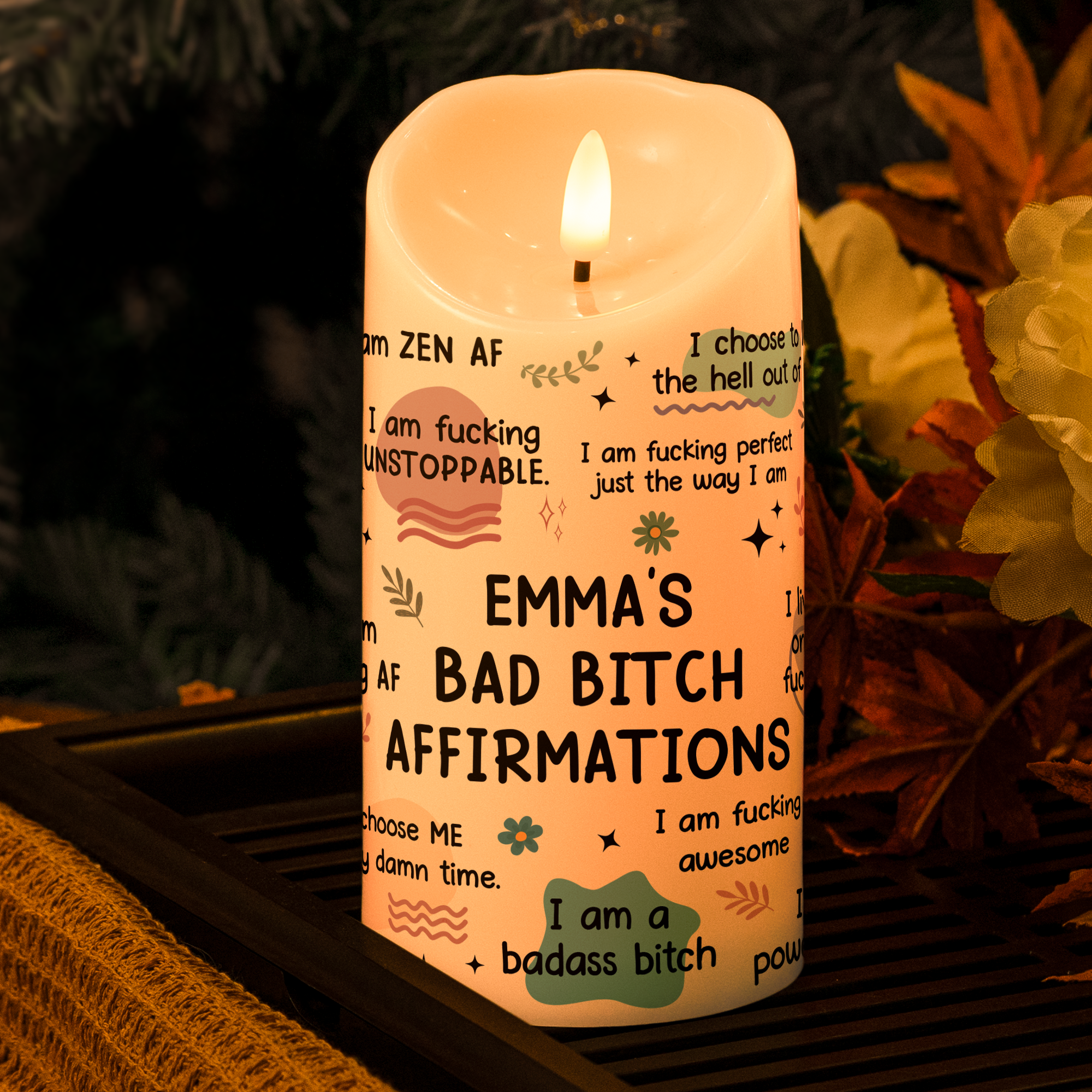 Bad B*tch Affirmations - Personalized LED Candle