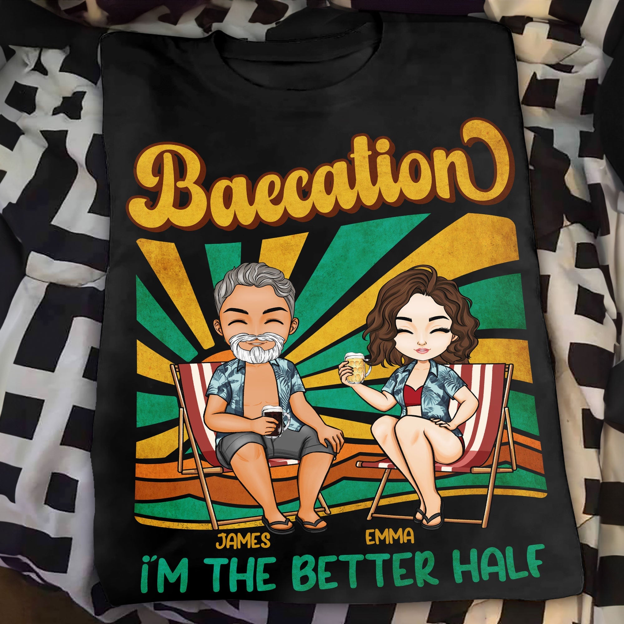 Baecation With My Better Half - Personalized Couple Matching Shirts