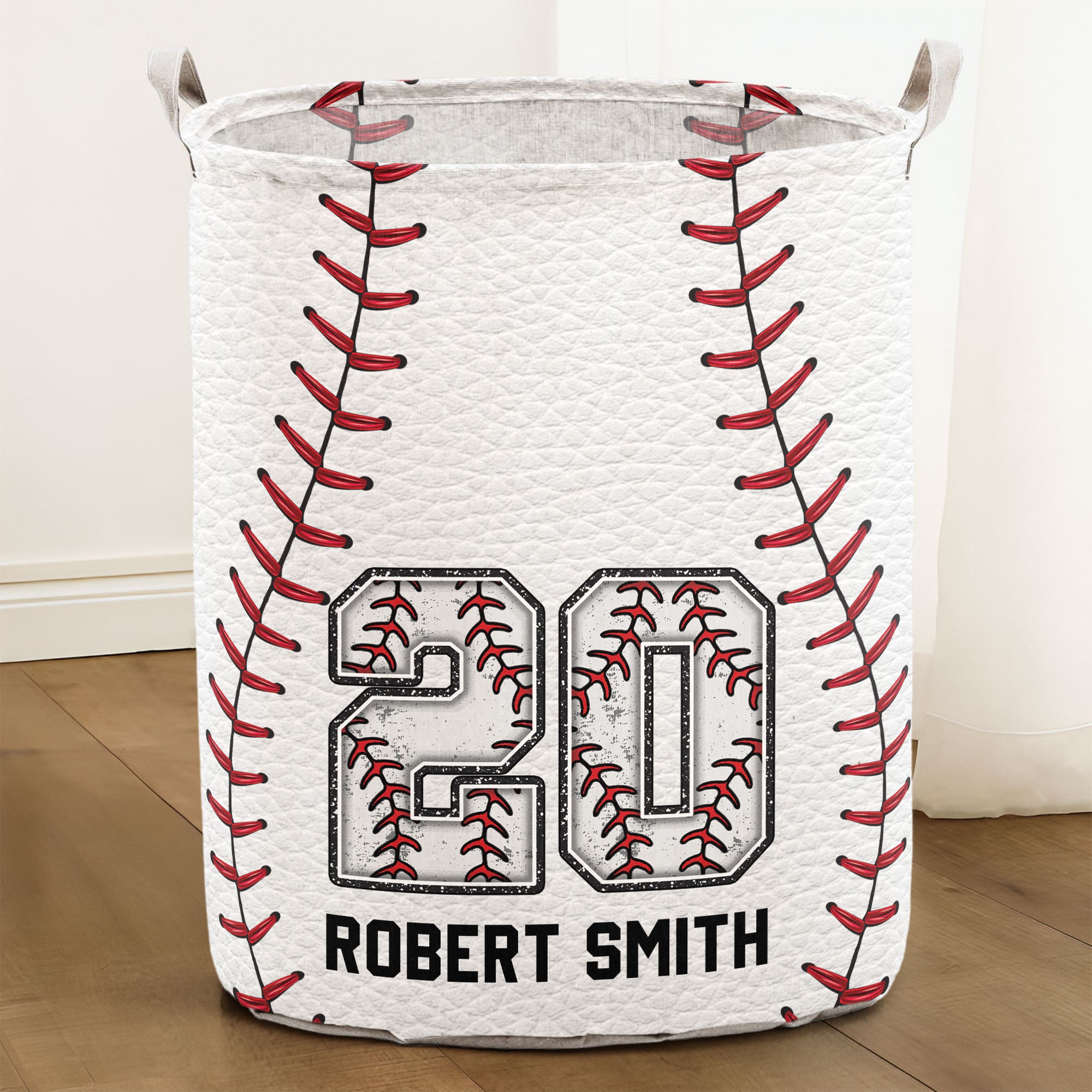 Baseball Basket - Personalized Laundry Storage Basket