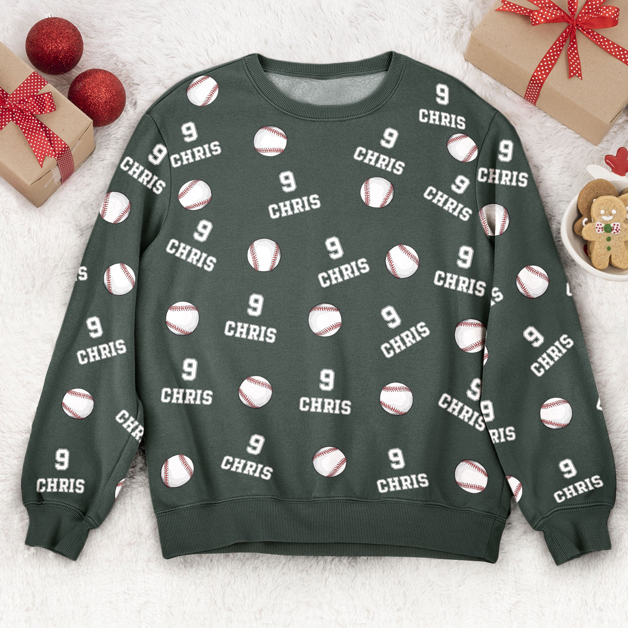 Baseball Custom Name, Number - Personalized 3D Printed Sweatshirt