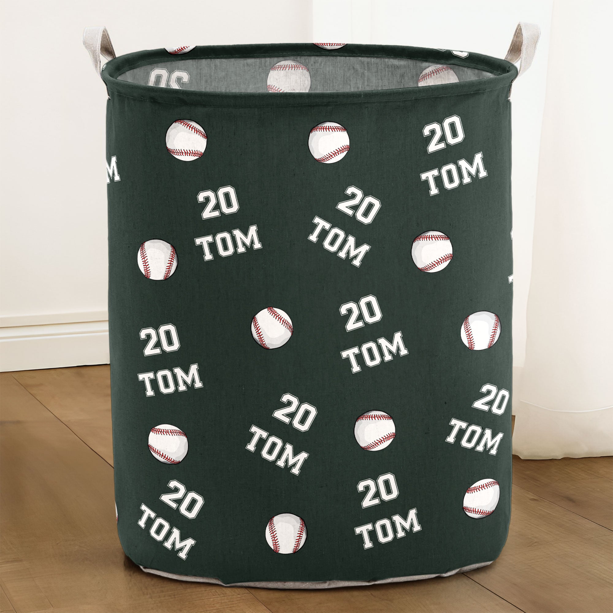 Baseball Custom Name, Number - Personalized Laundry Storage Basket