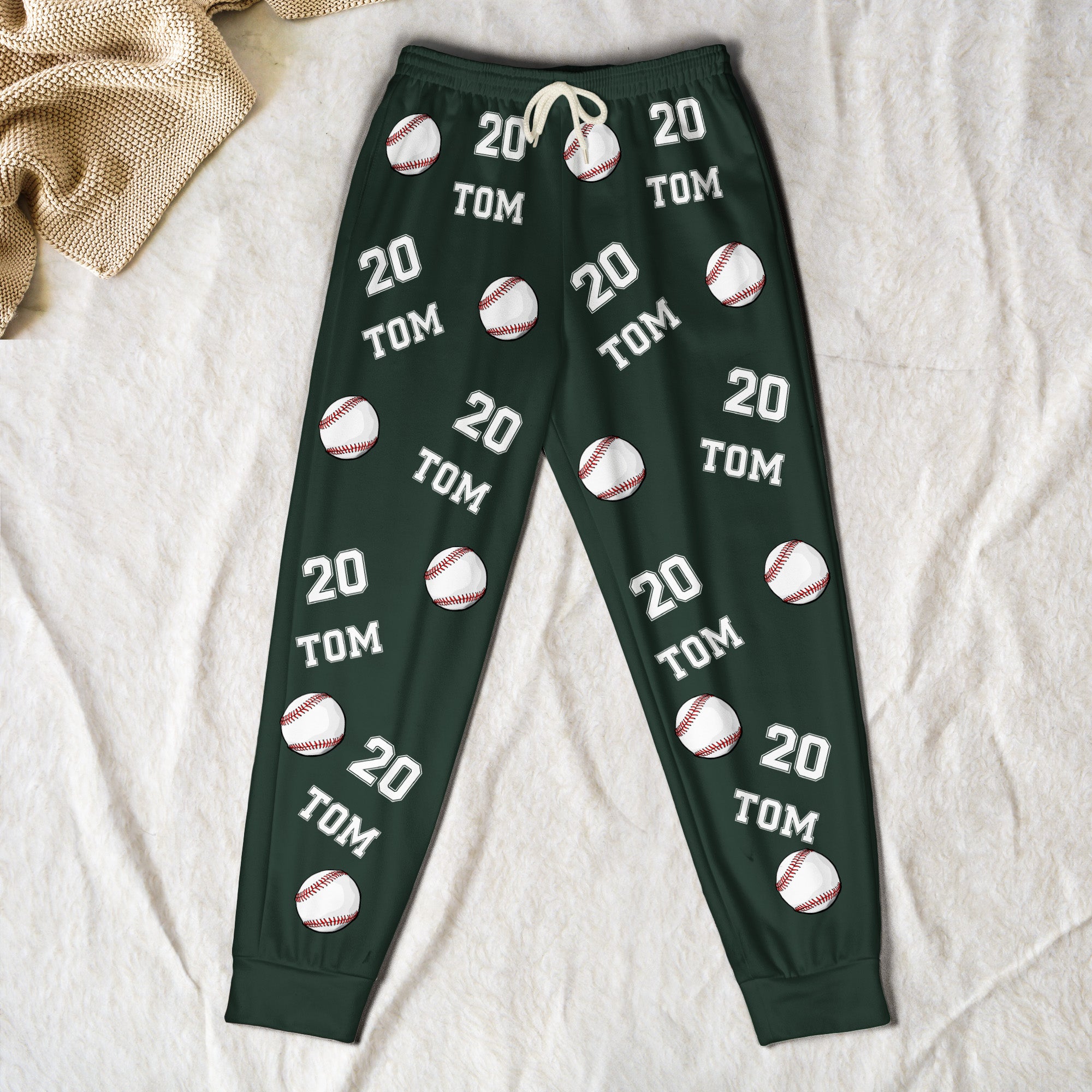 Baseball Custom Name, Number - Personalized Sweatpants