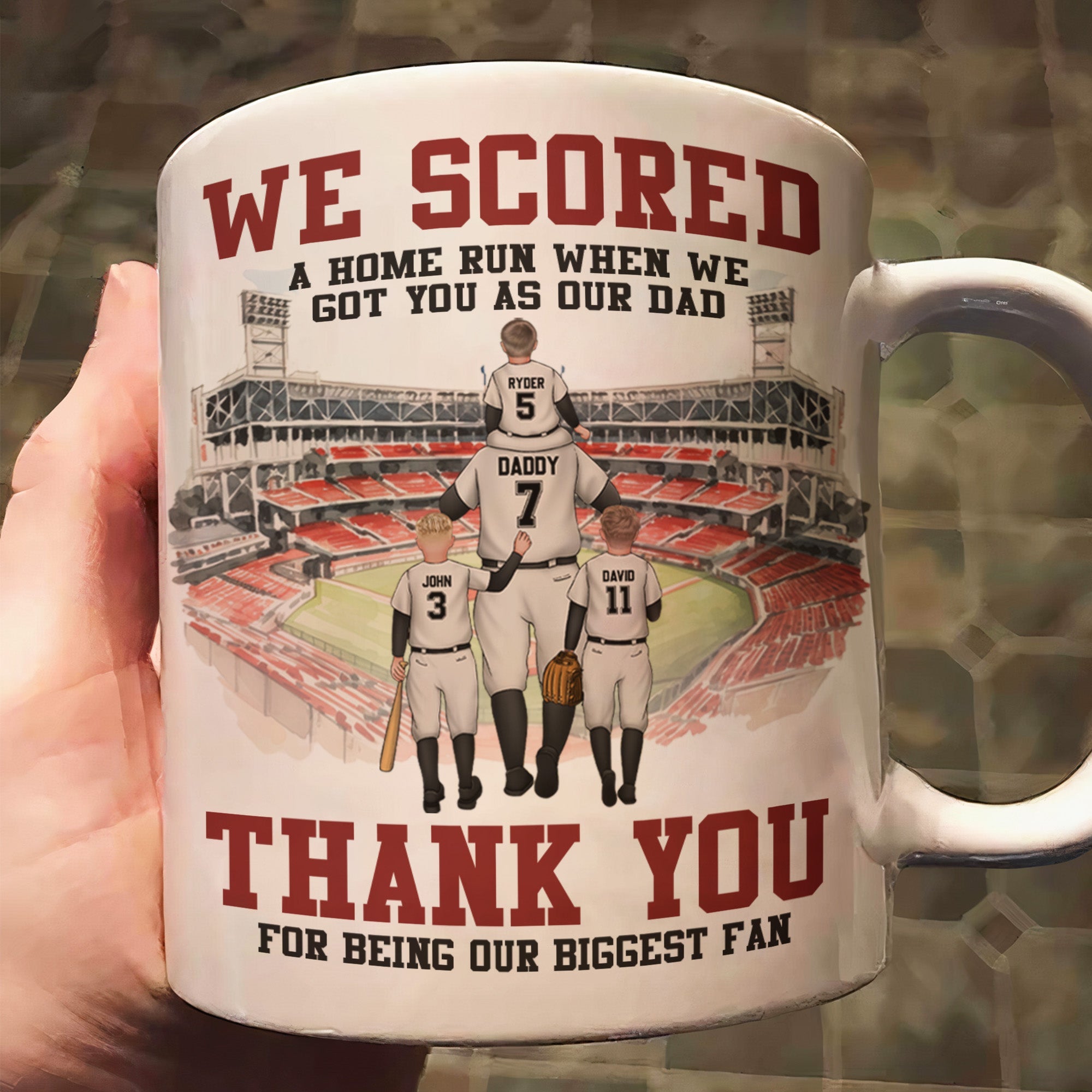 Baseball Dad We Scored A Home Run When We Got You - Personalized Mug