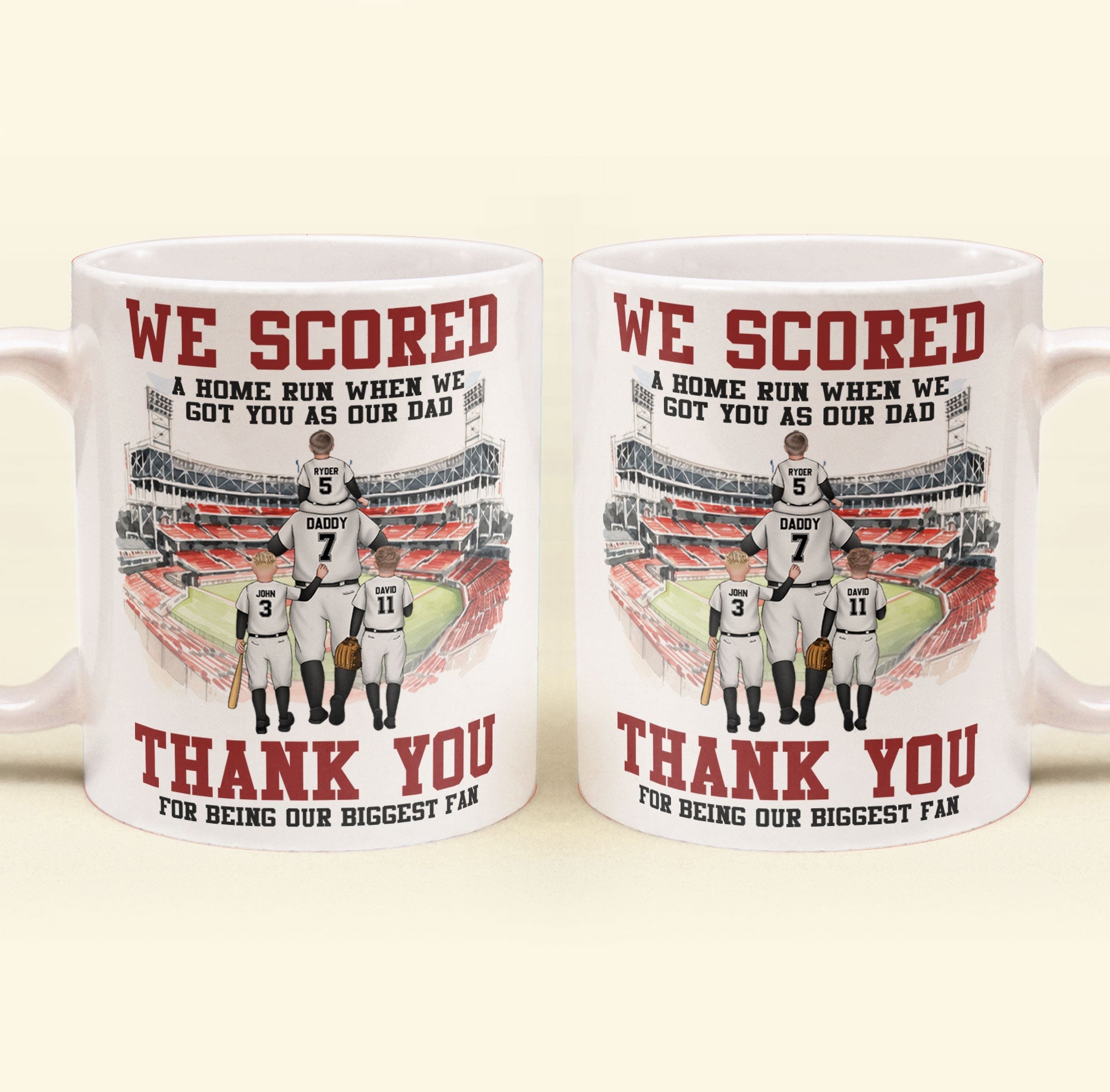 Baseball Dad We Scored A Home Run When We Got You - Personalized Mug