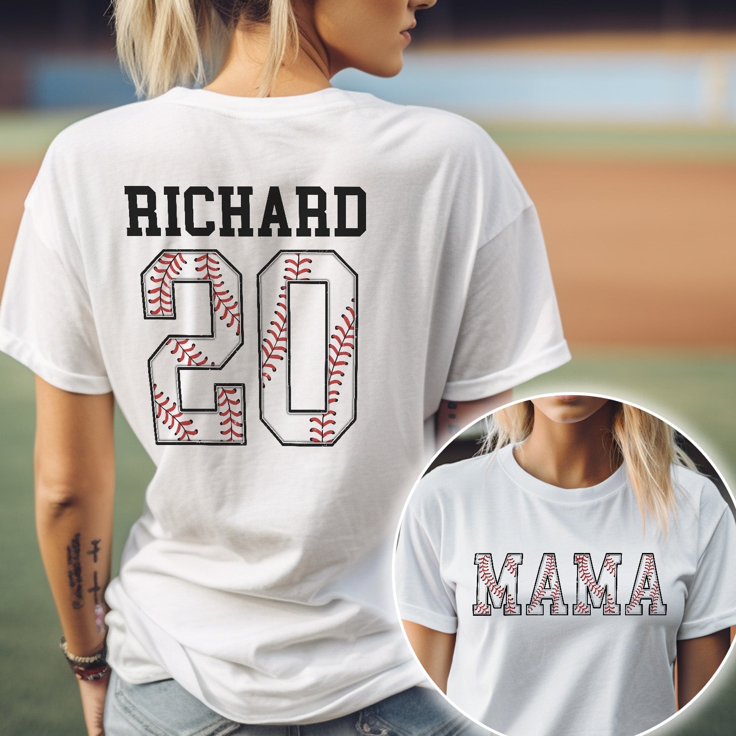 Baseball Mama Custom Name And Number - Personalized Shirt