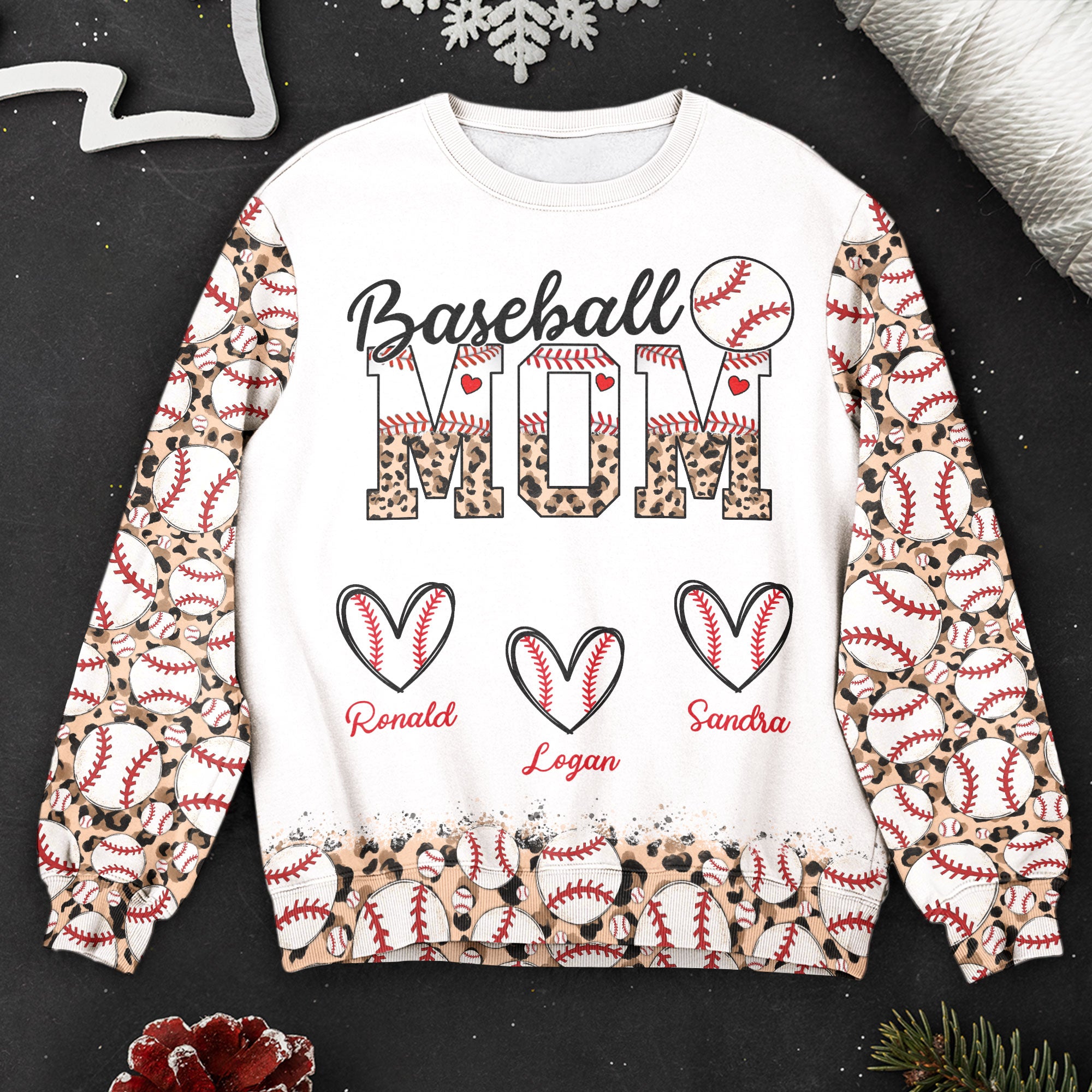 Baseball Mom - Personalized 3D Printed Sweatshirt