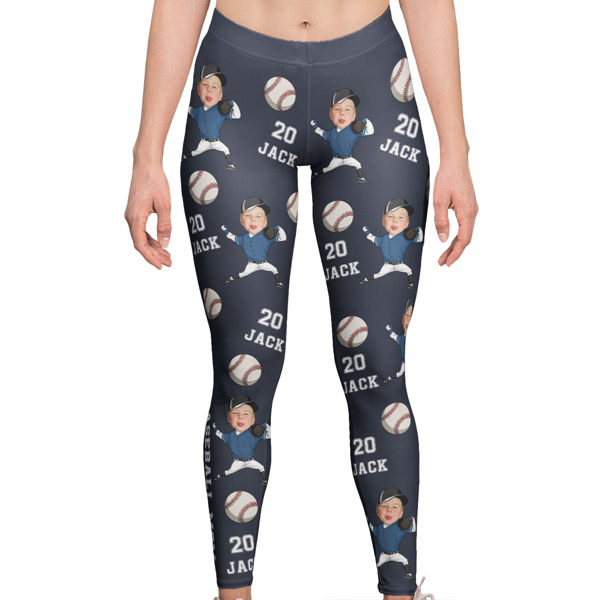 Baseball Mom - Personalized Photo Leggings