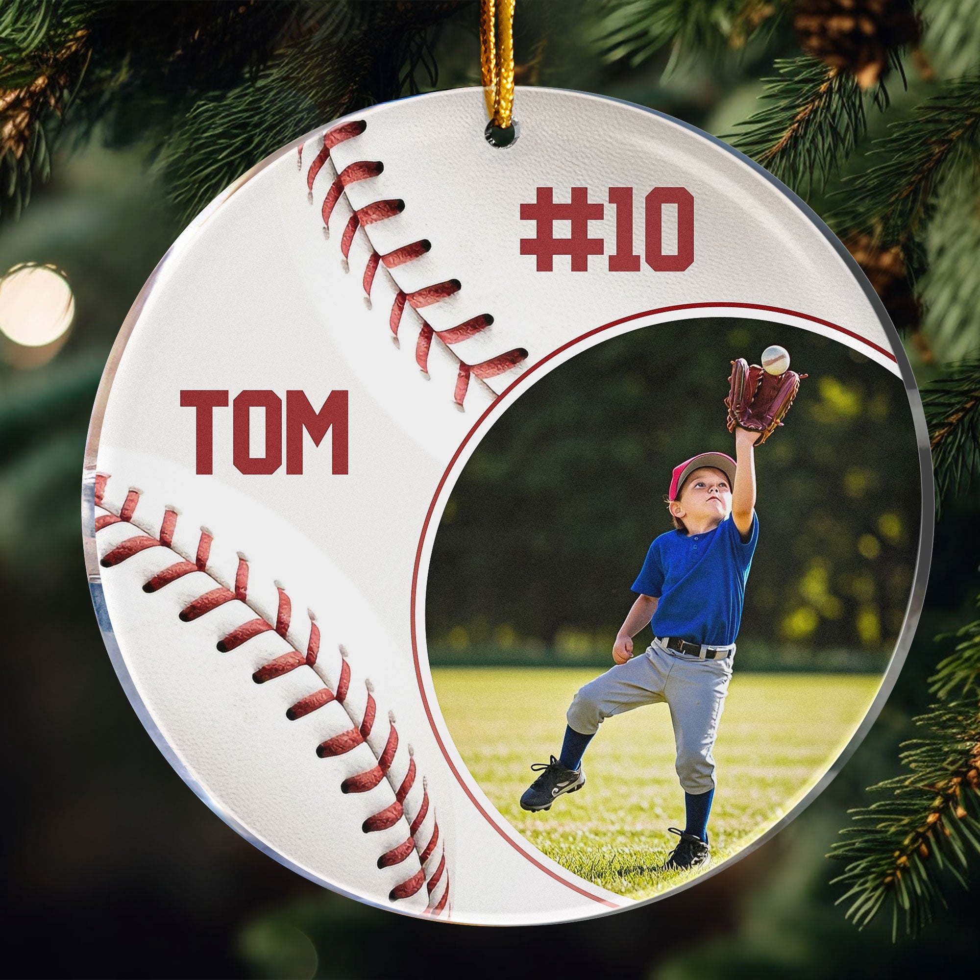 Baseball Player - Personalized Acrylic Photo Ornament