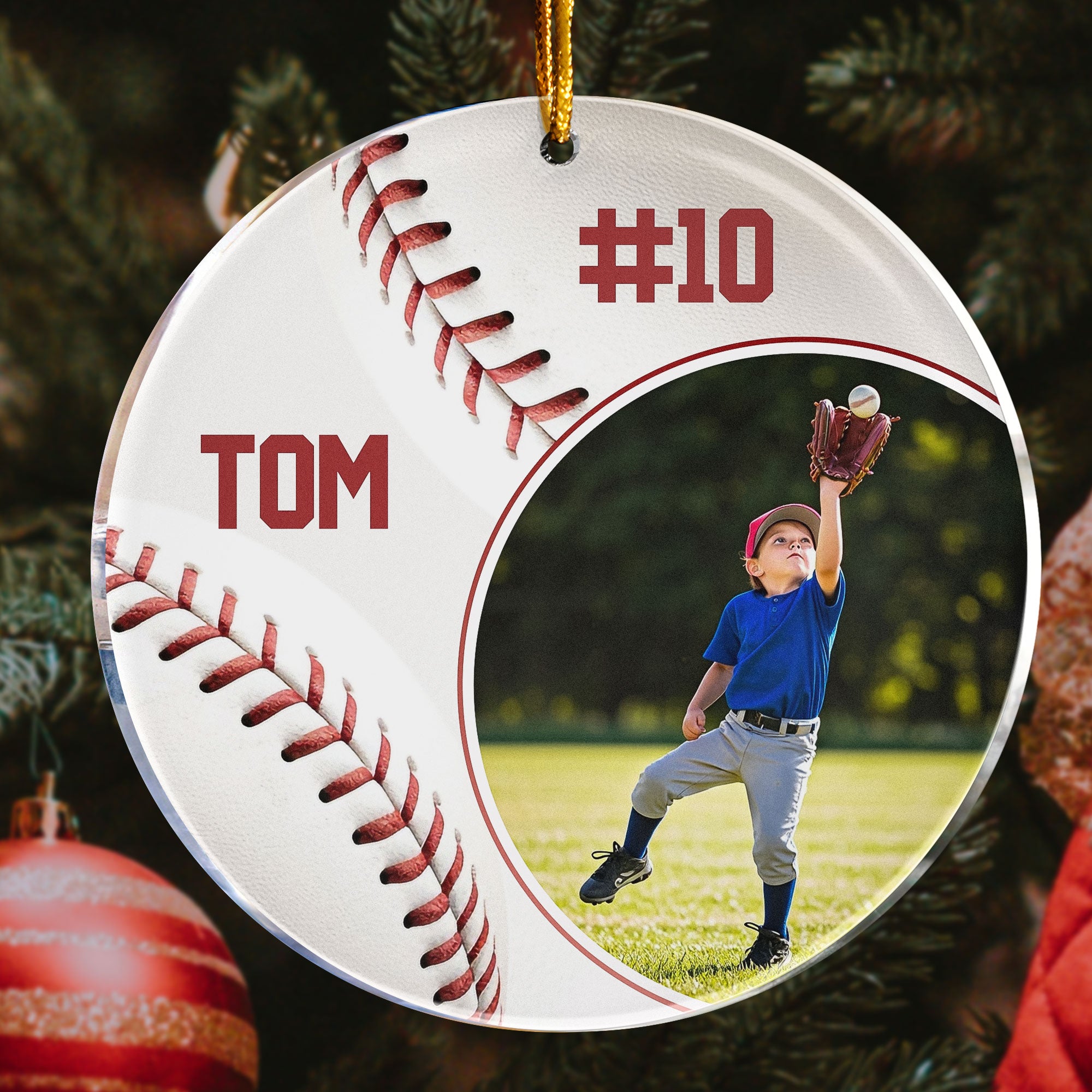 Baseball Player - Personalized Acrylic Photo Ornament