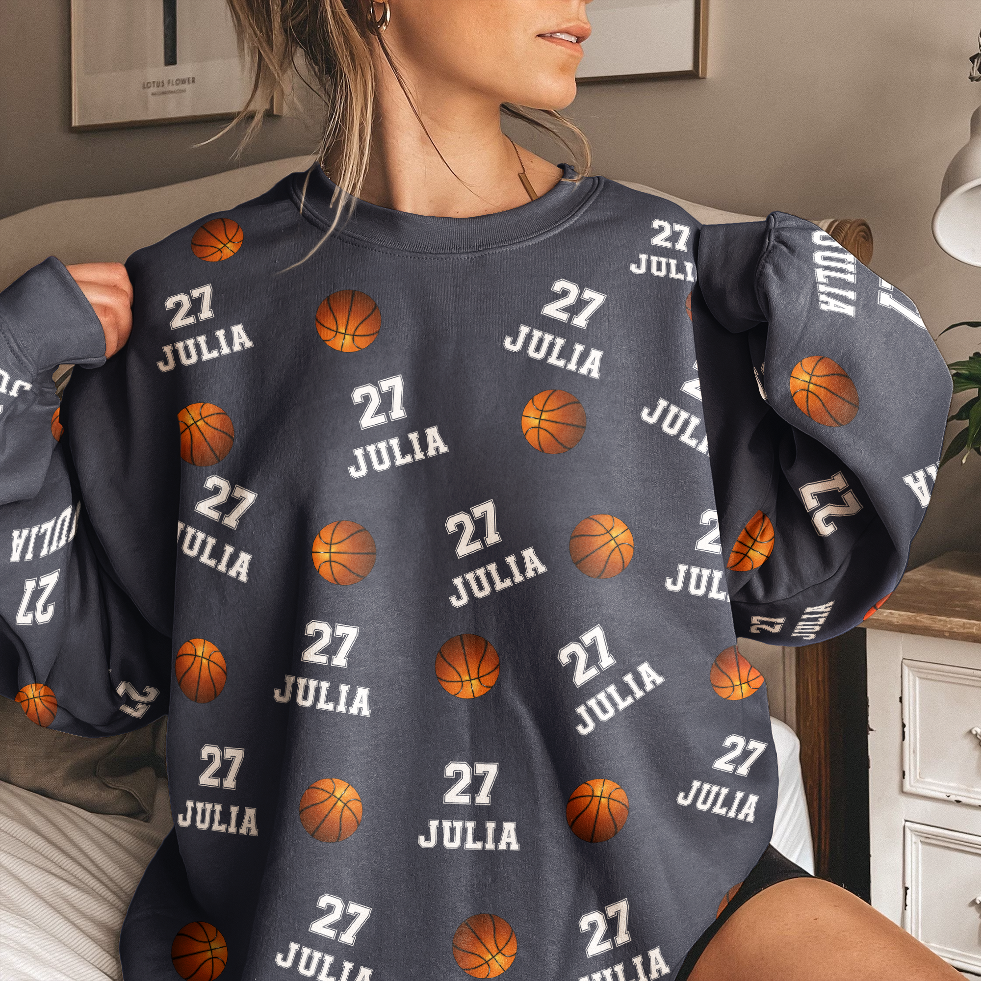 Basketball Custom Name, Number - Personalized 3D Printed Sweatshirt