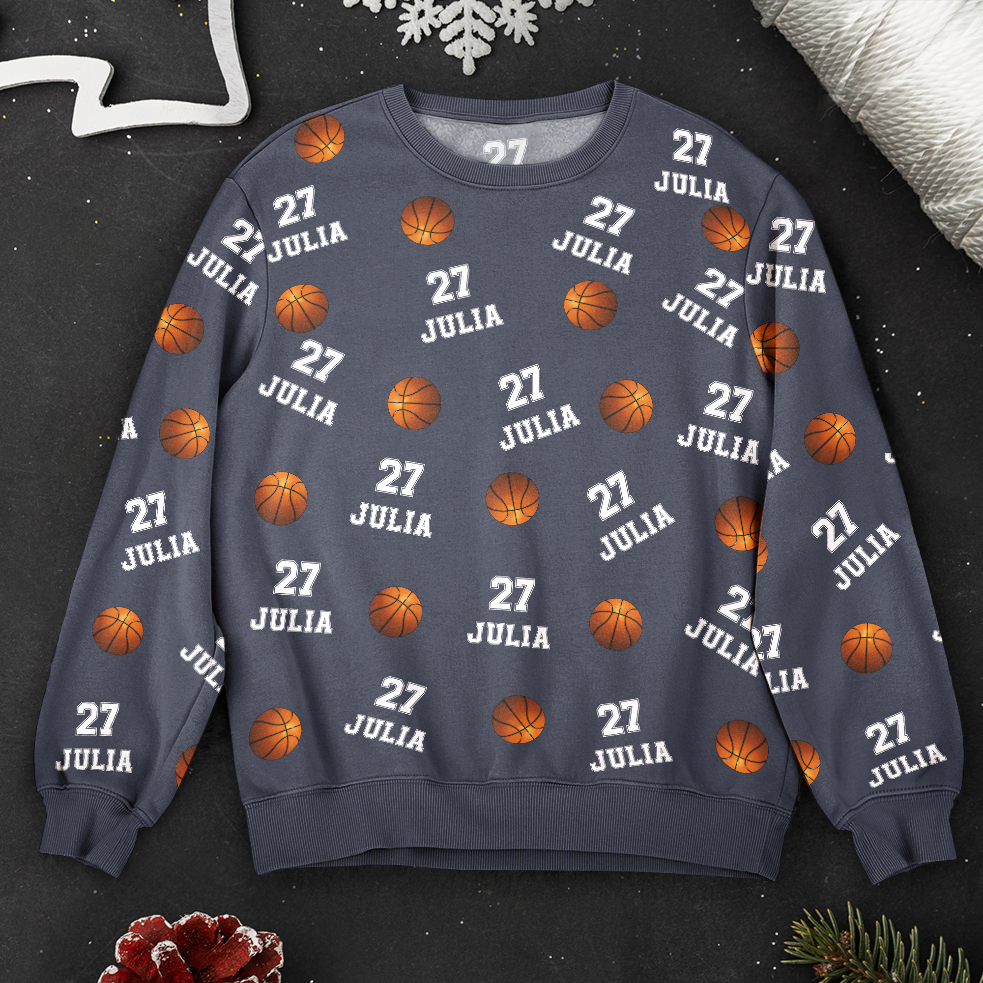 Basketball Custom Name, Number - Personalized 3D Printed Sweatshirt