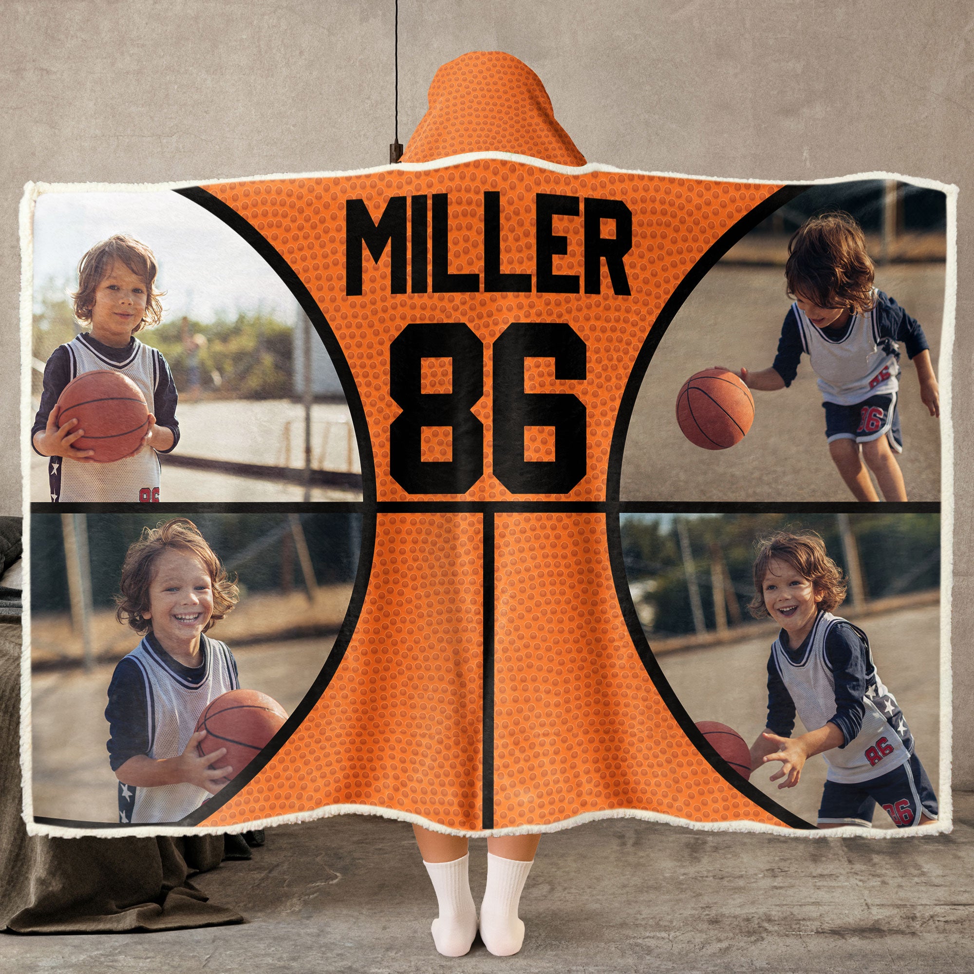 Basketball Lovers Gift For Son, Daughter - Personalized Photo Wearable Blanket Hoodie