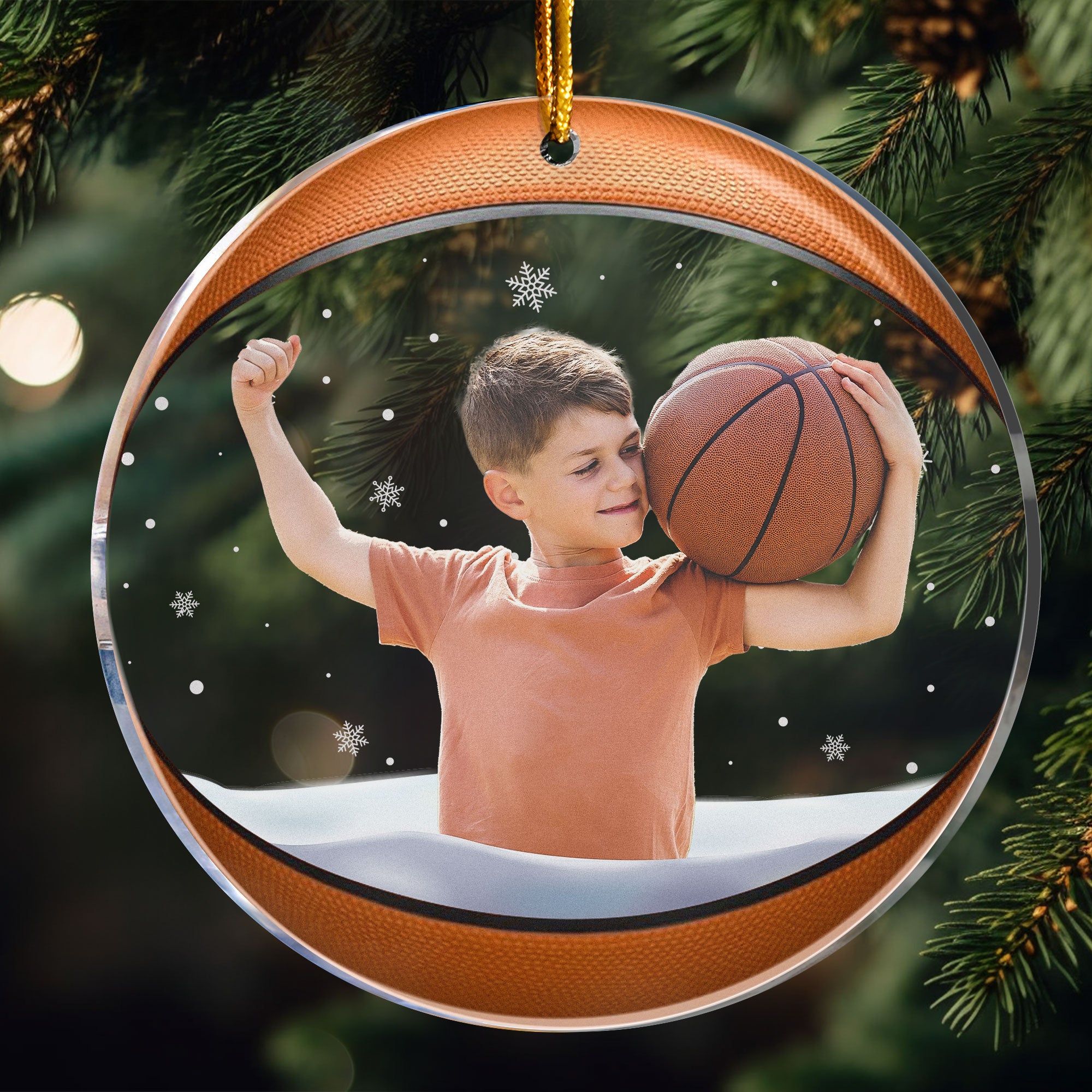 Basketball Ornament - Basketball Team Photo - Personalized Acrylic Photo Ornament