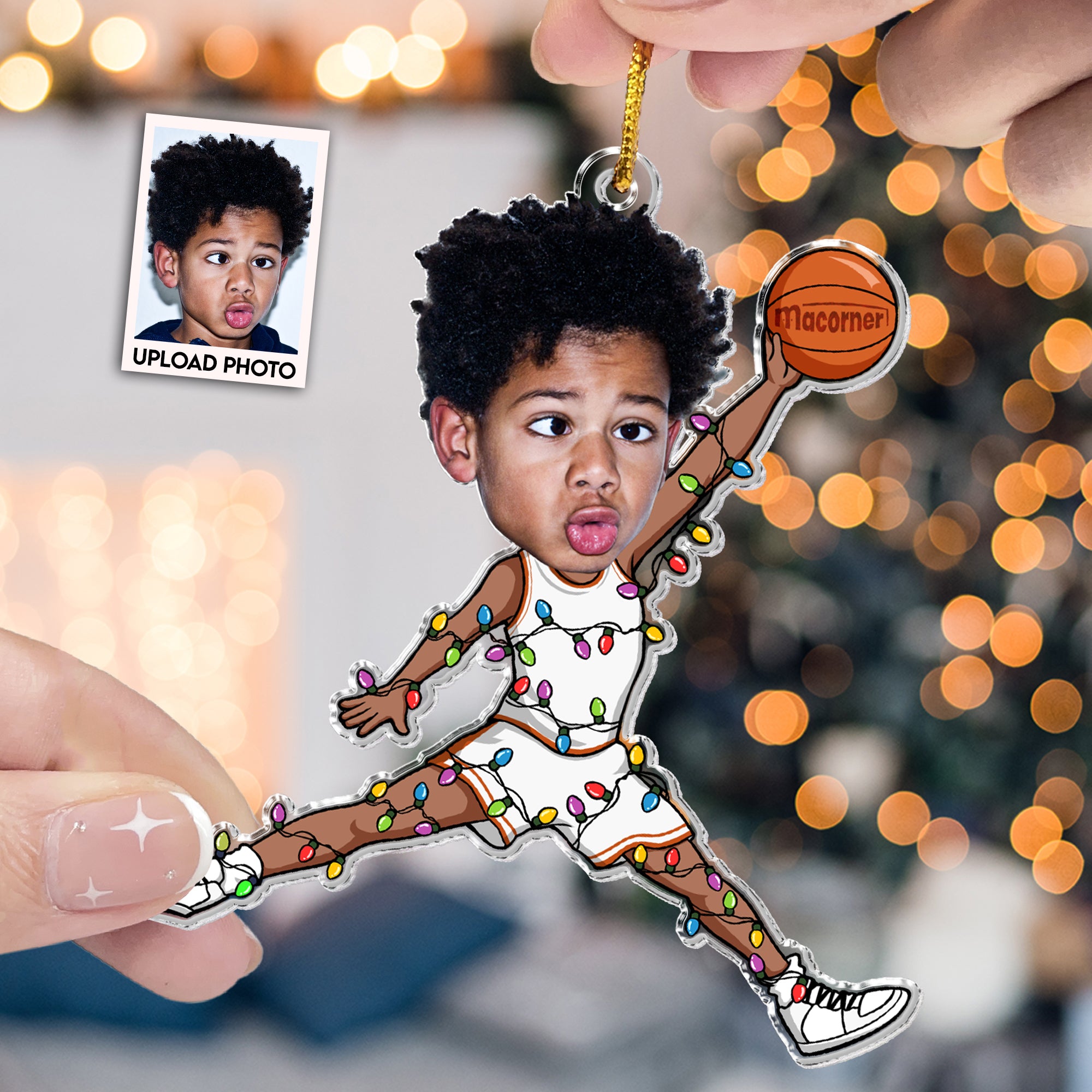 Basketball Players - Personalized Acrylic Photo Ornament