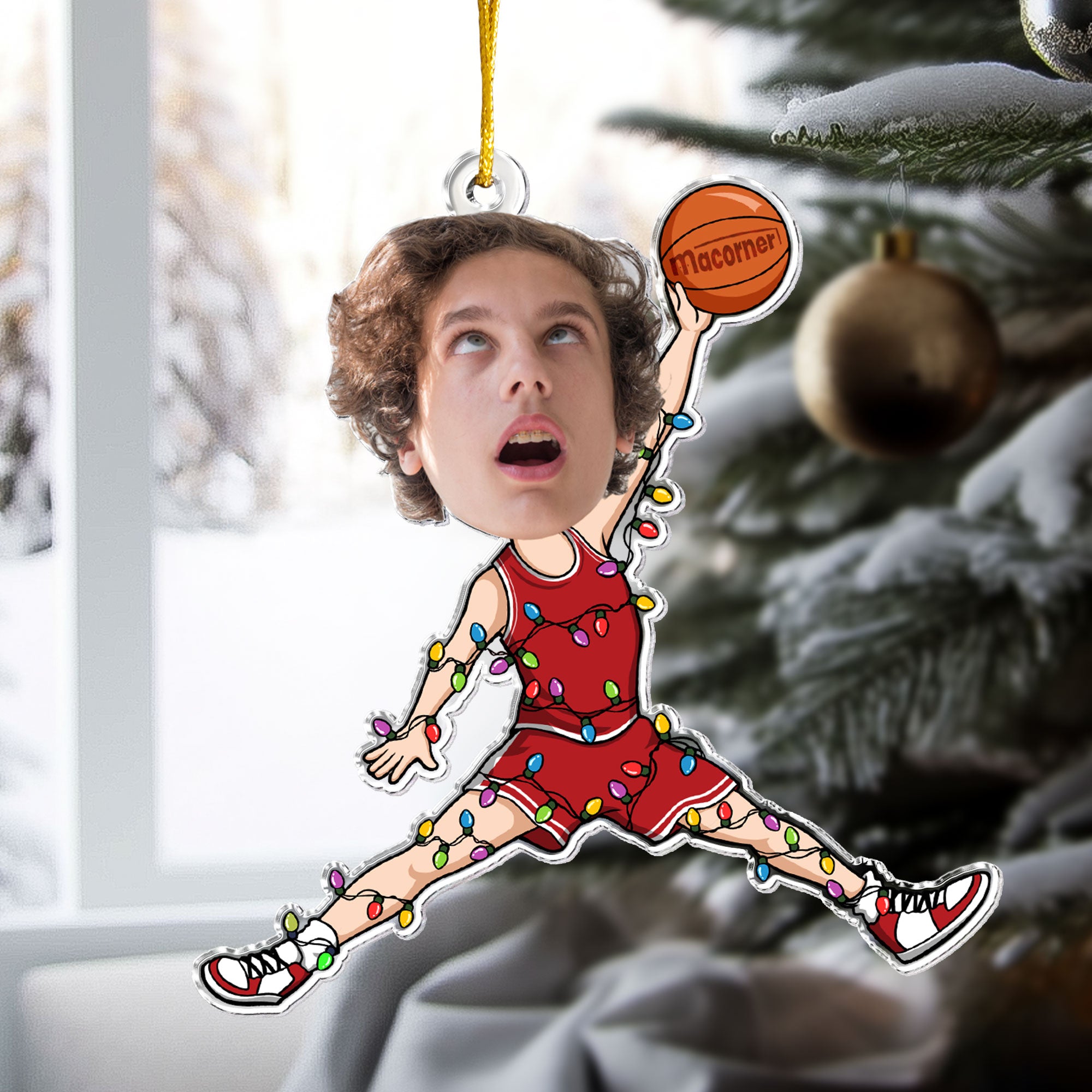 Basketball Players - Personalized Acrylic Photo Ornament