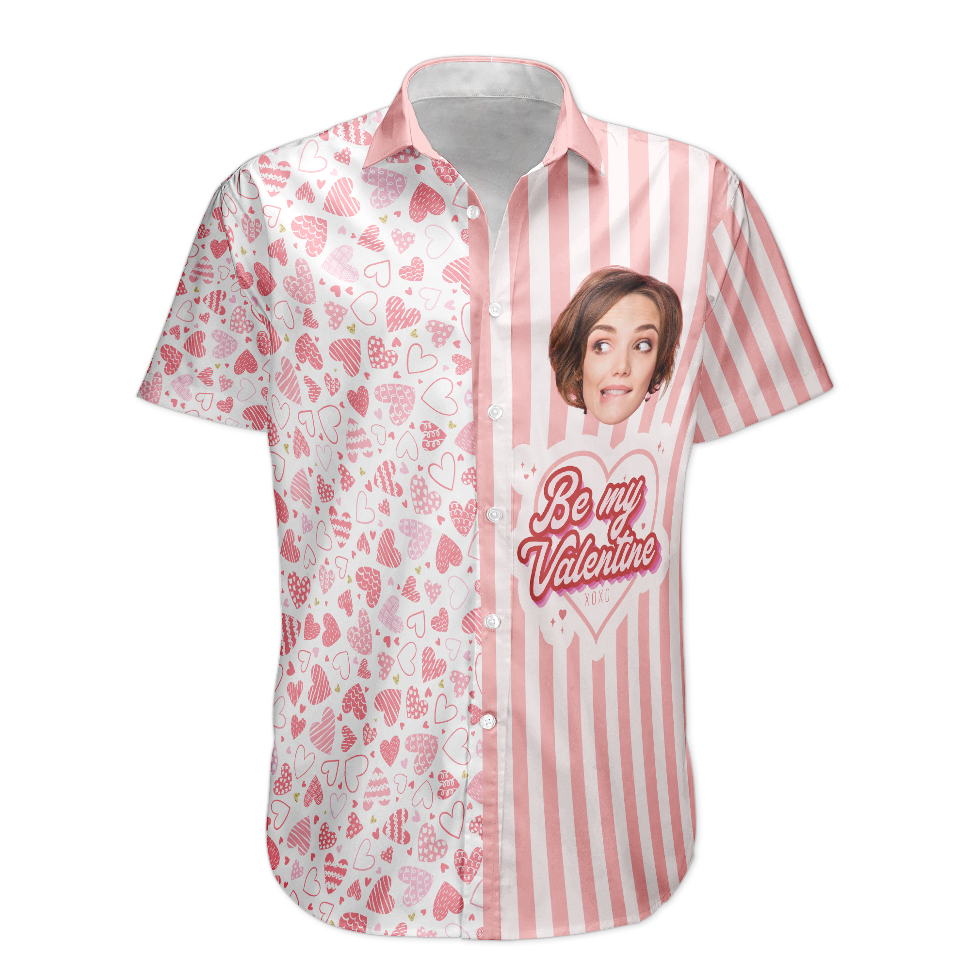 Be My Valentine - Personalized Photo Hawaiian Shirt