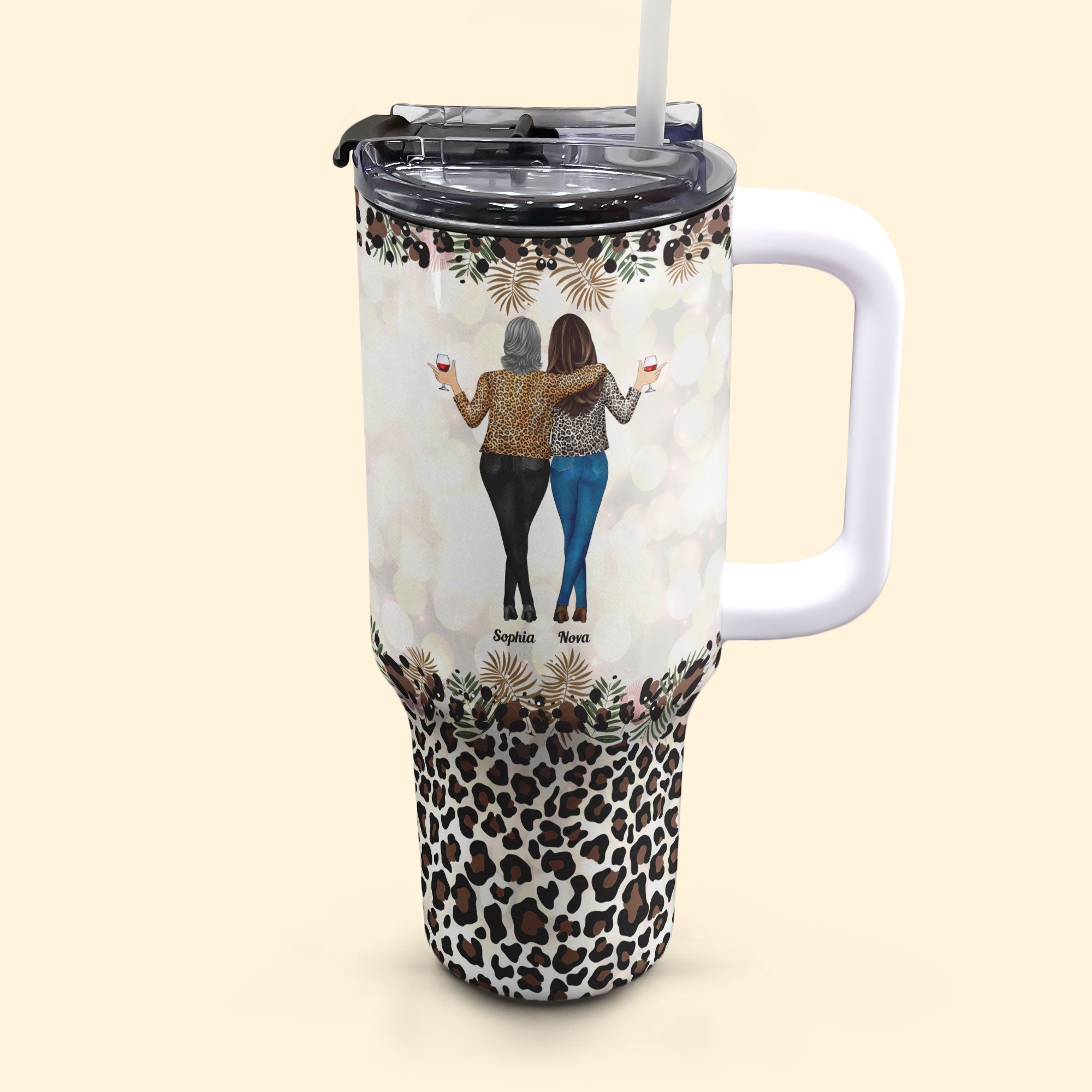 Because Of You I Laugh A Little Harder - Personalized 40oz Tumbler With Straw