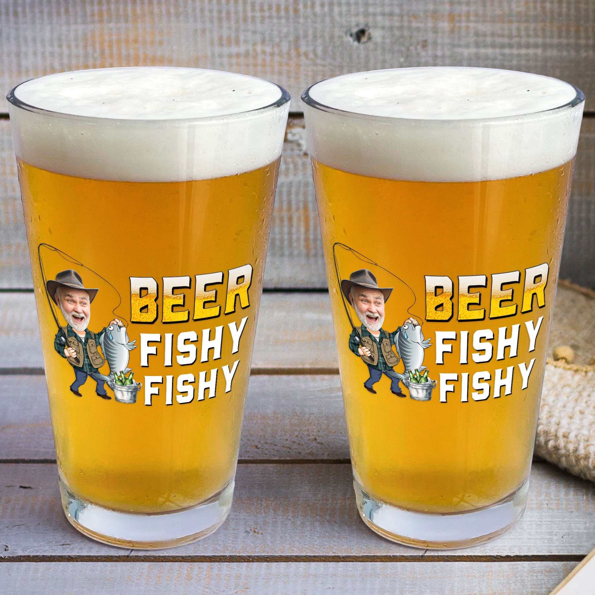 Beer Fishy Fishy - Personalized Beer Glass