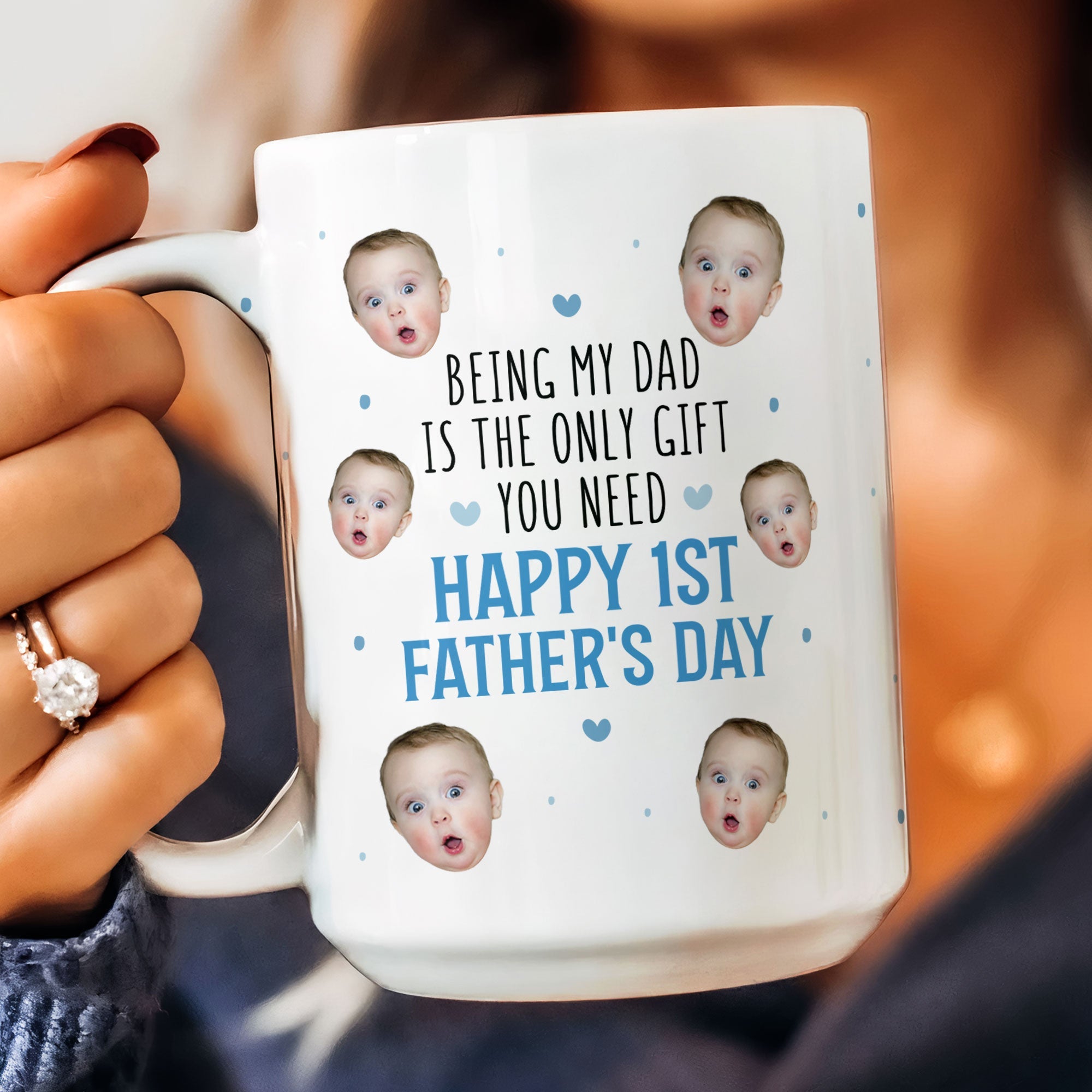 Being My Dad Is The Only Gift First Father's Day - Personalized Photo Mug