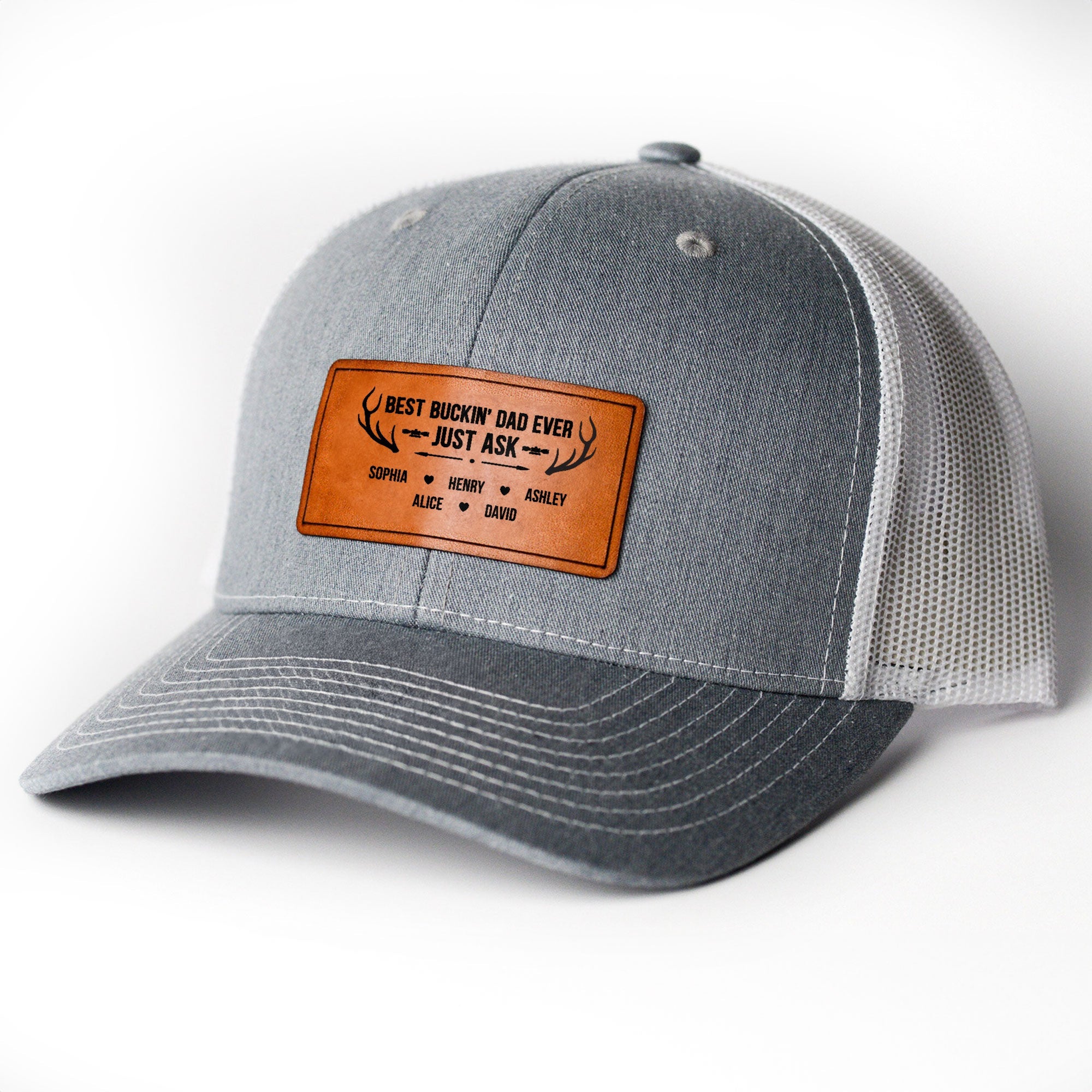 Best Buckin Dad Ever - Personalized Leather Patch Hat