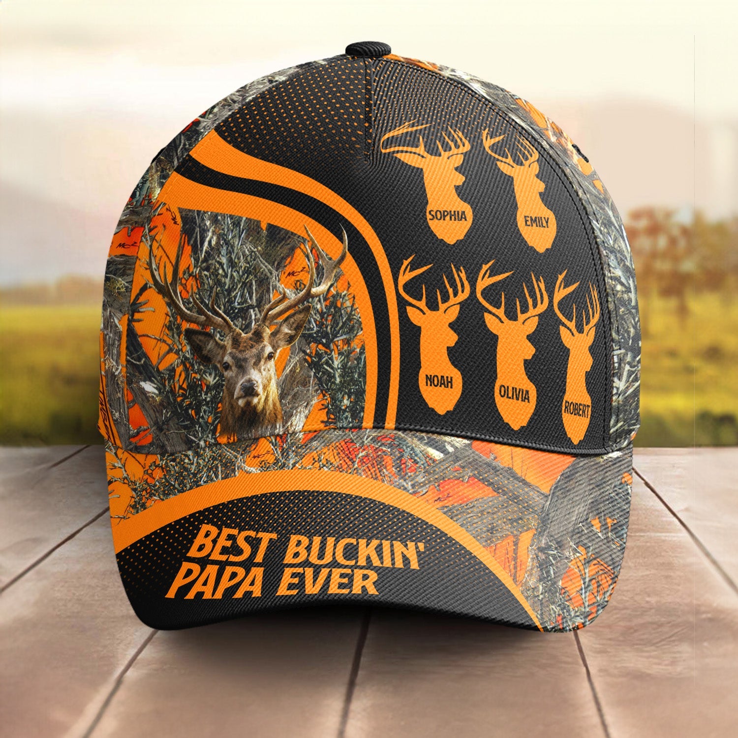 Best Buckin' Papa Ever Custom Dad Grandpa Father - Personalized Classic Cap