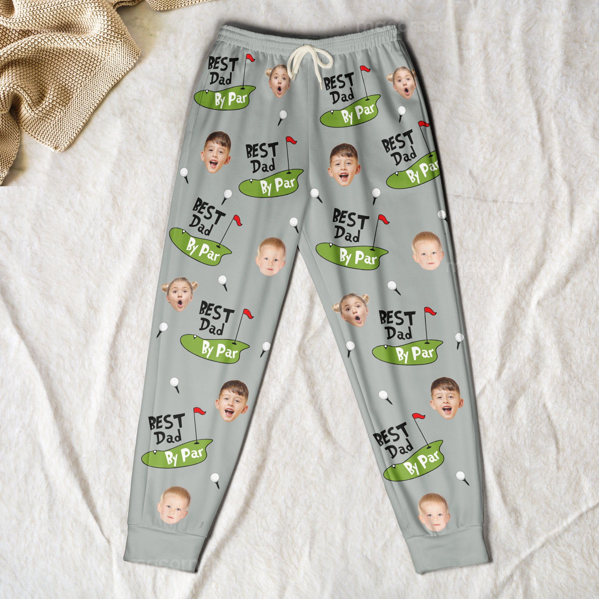 Best Dad By Par - Personalized Photo Sweatpants