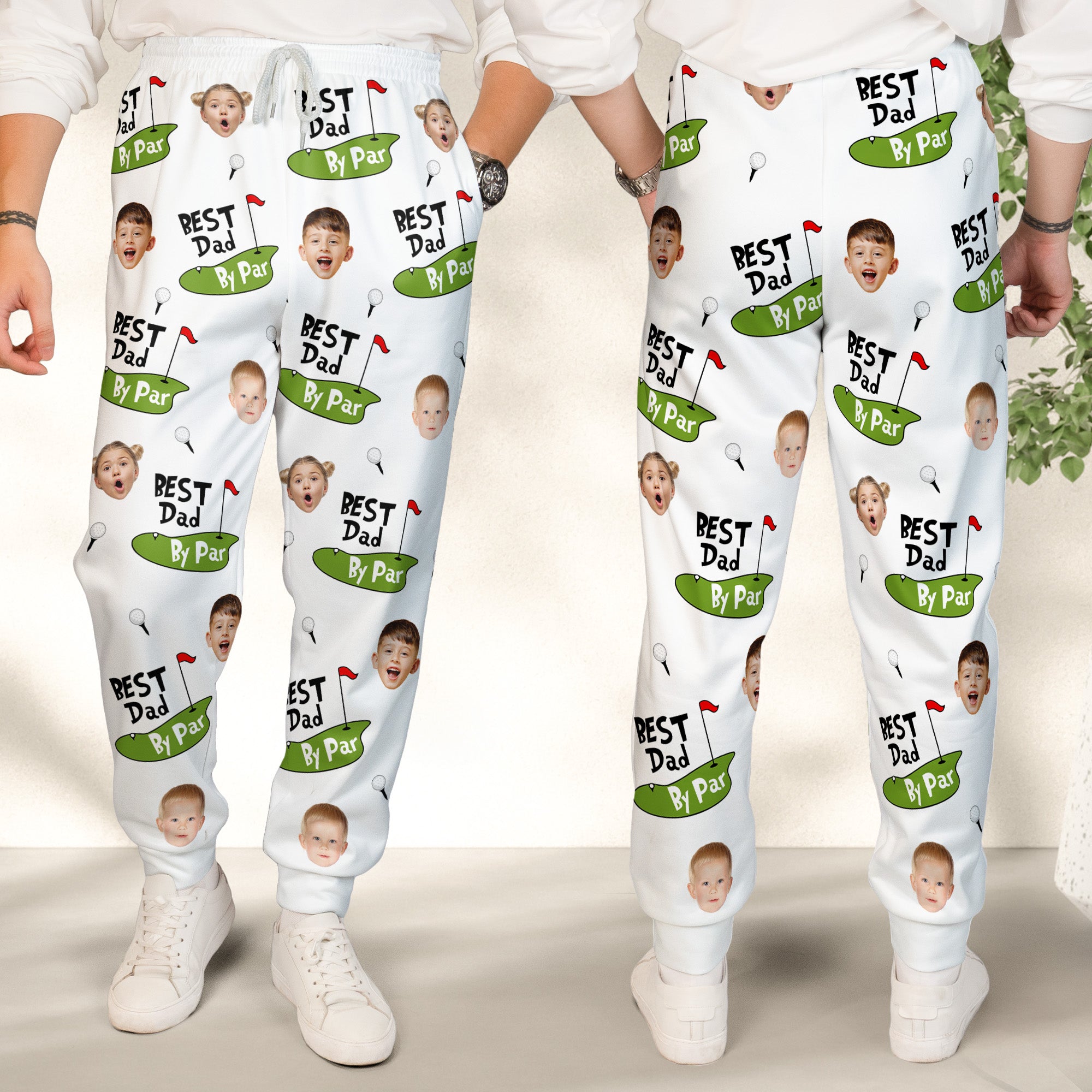 Best Dad By Par - Personalized Photo Sweatpants