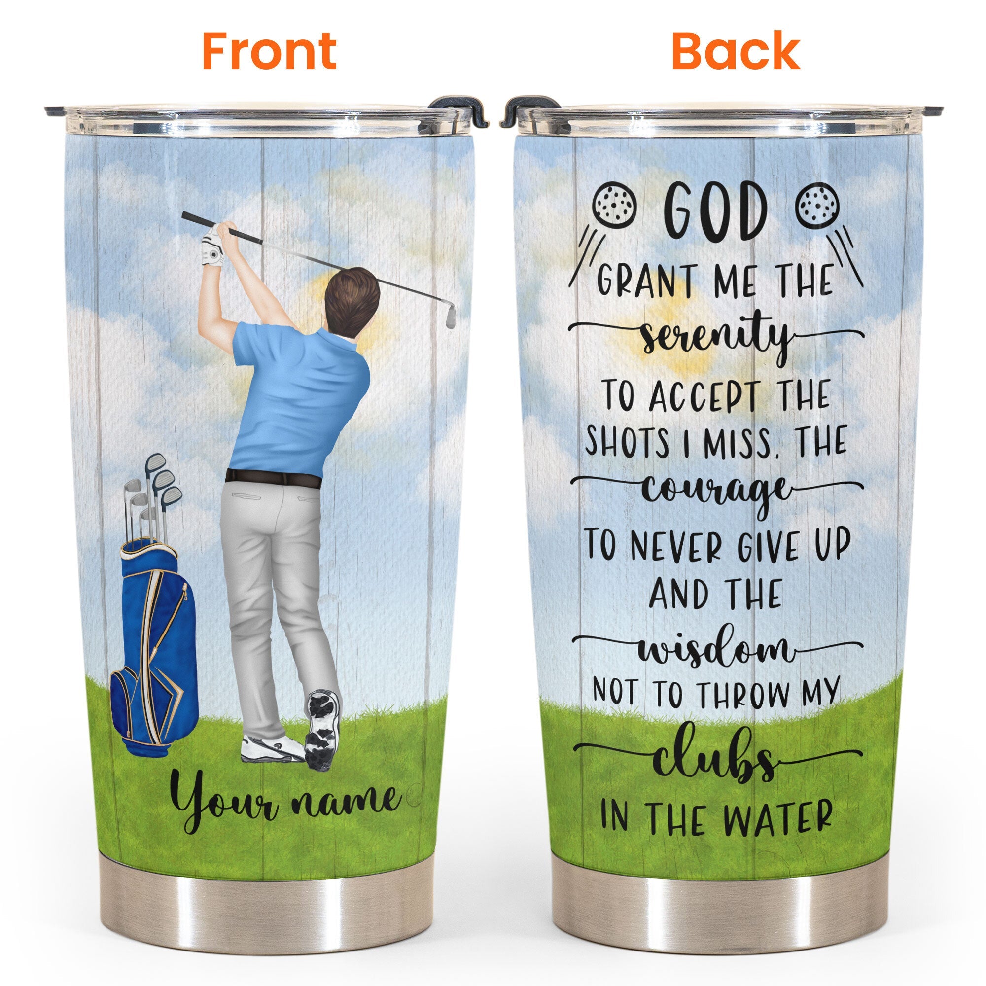 Best Dad By Par - Personalized Tumbler Cup - Gift For Golf Lovers