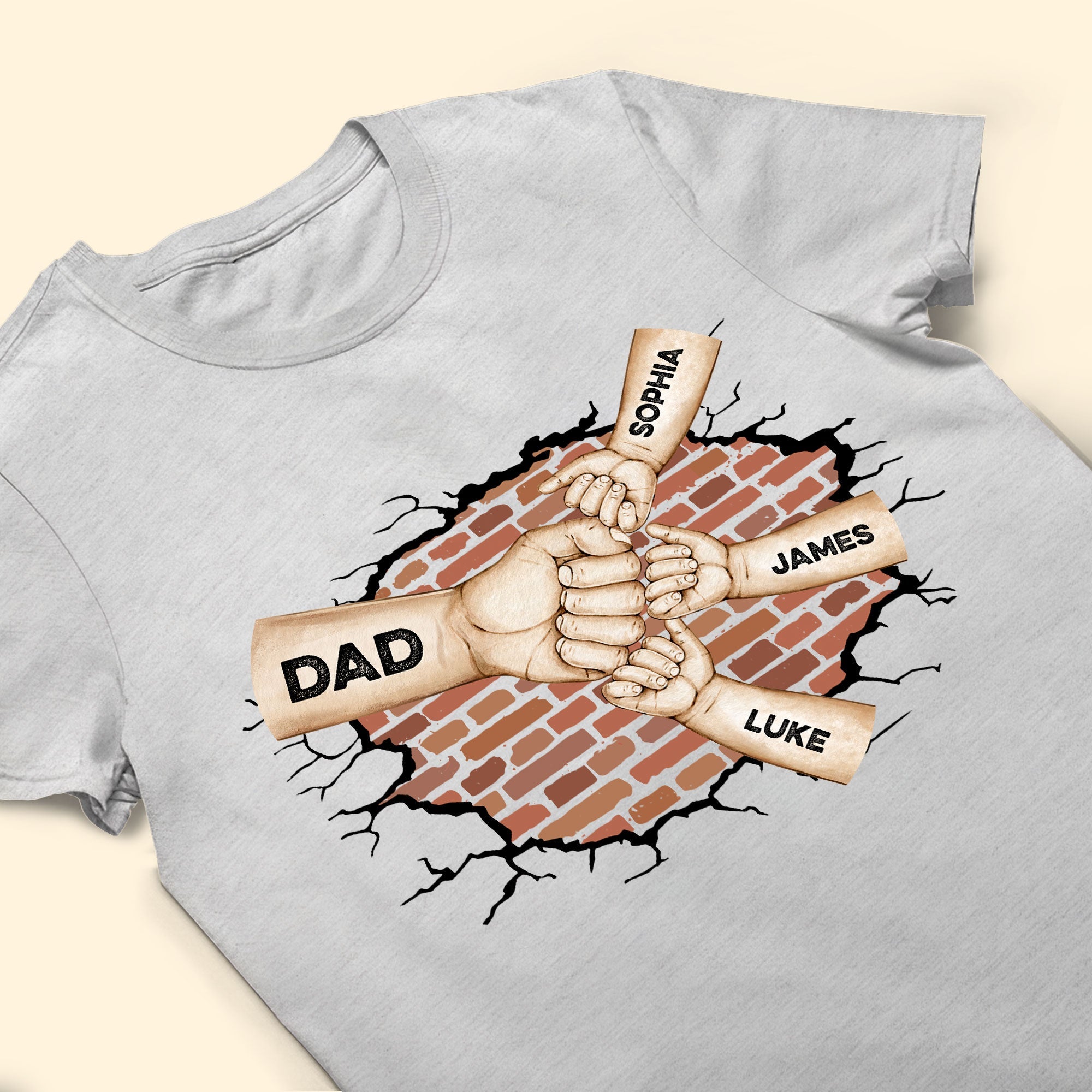 Best Dad Ever Custom Fist Bump - Personalized Shirt