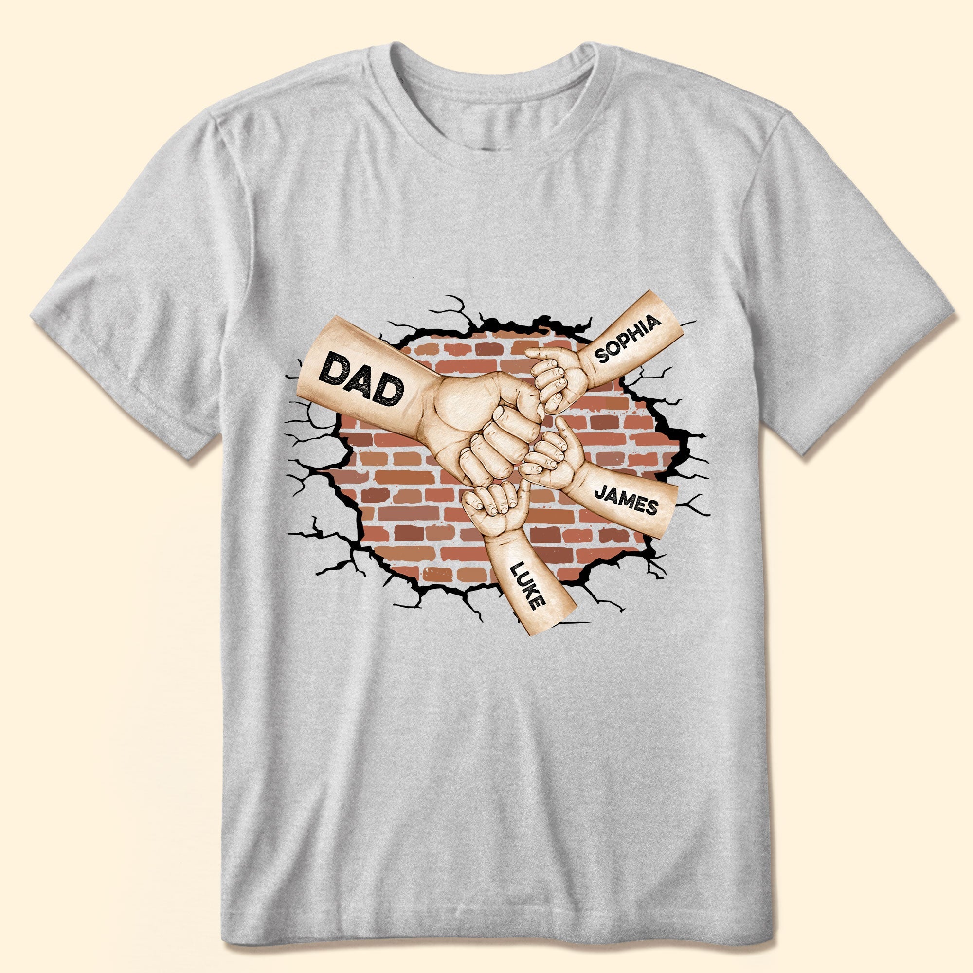 Best Dad Ever Custom Fist Bump - Personalized Shirt