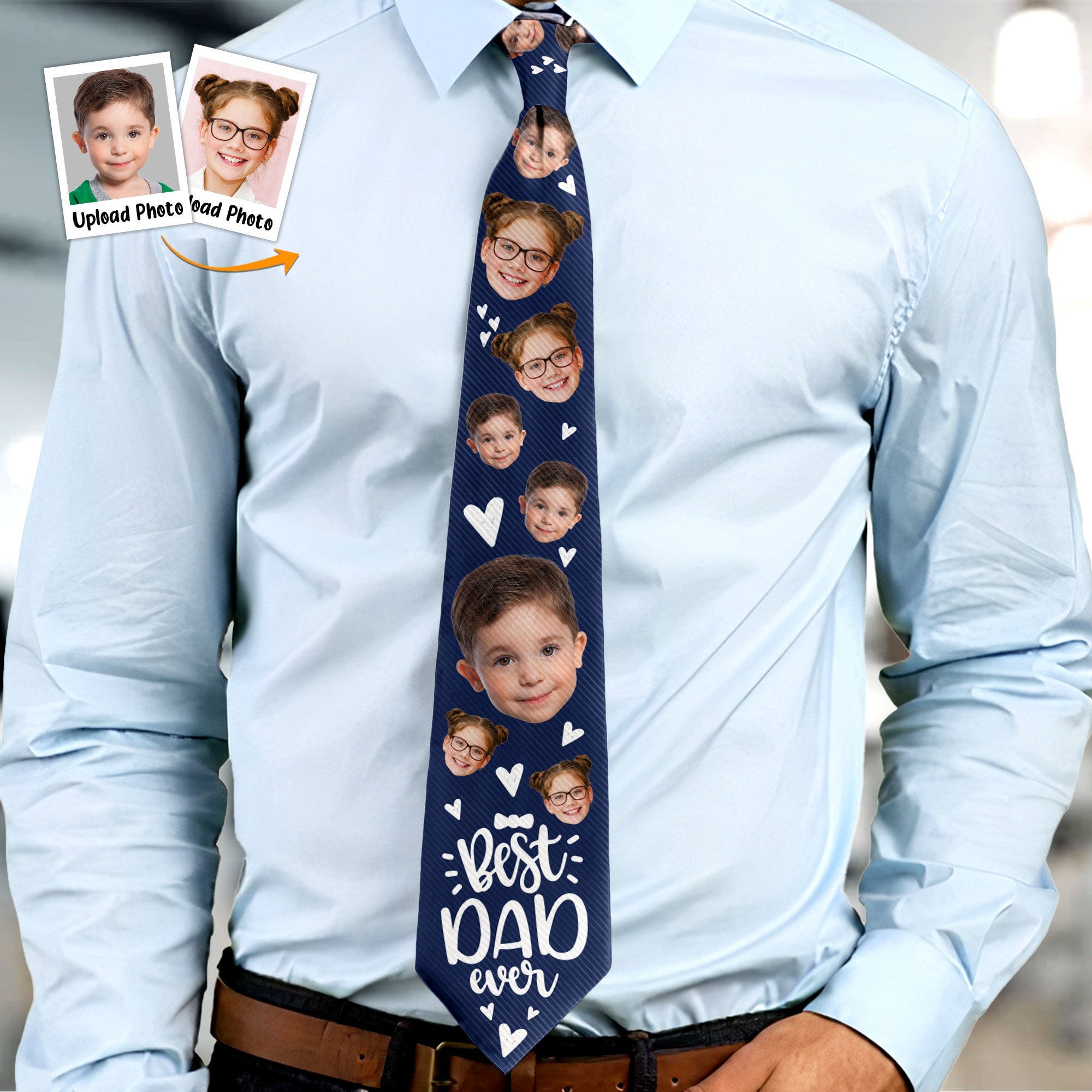 Best Dad Ever - Custom Photo Tie