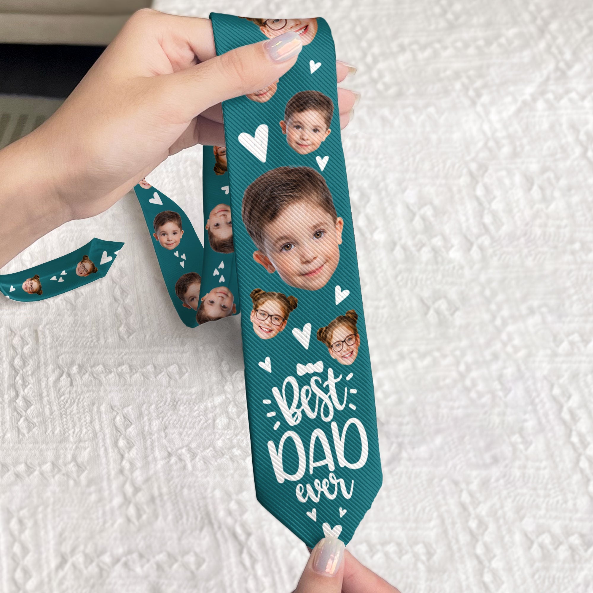 Best Dad Ever - Custom Photo Tie