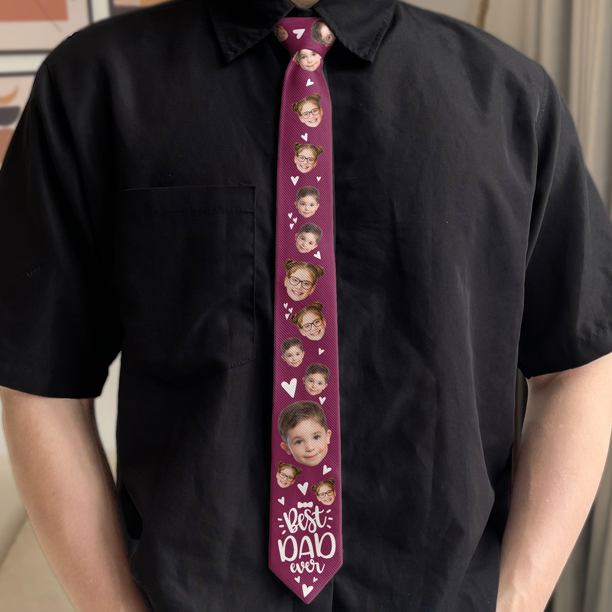 Best Dad Ever - Custom Photo Tie