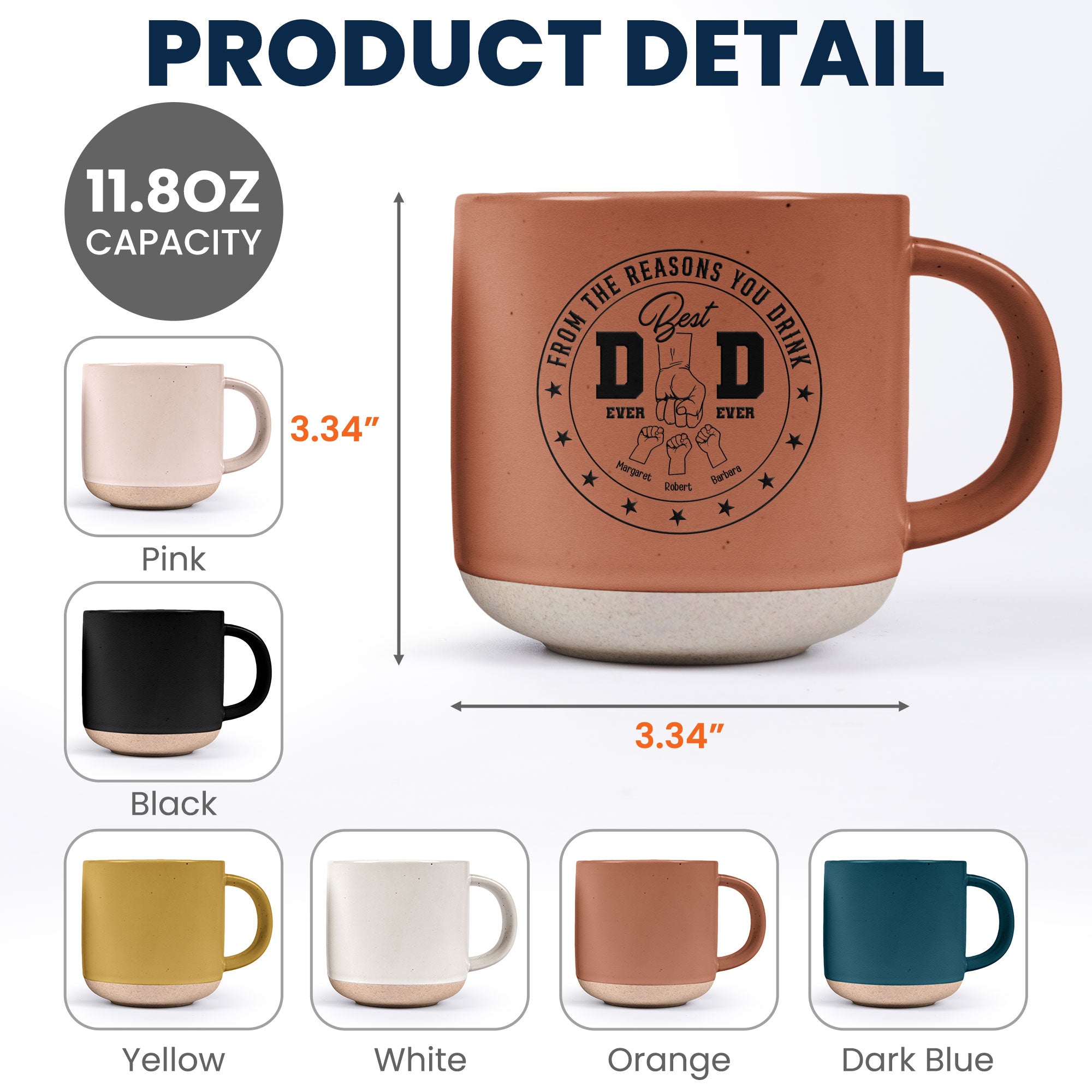 Best Dad Ever Ever From The Reasons You Drink - Personalized Pottery Mug