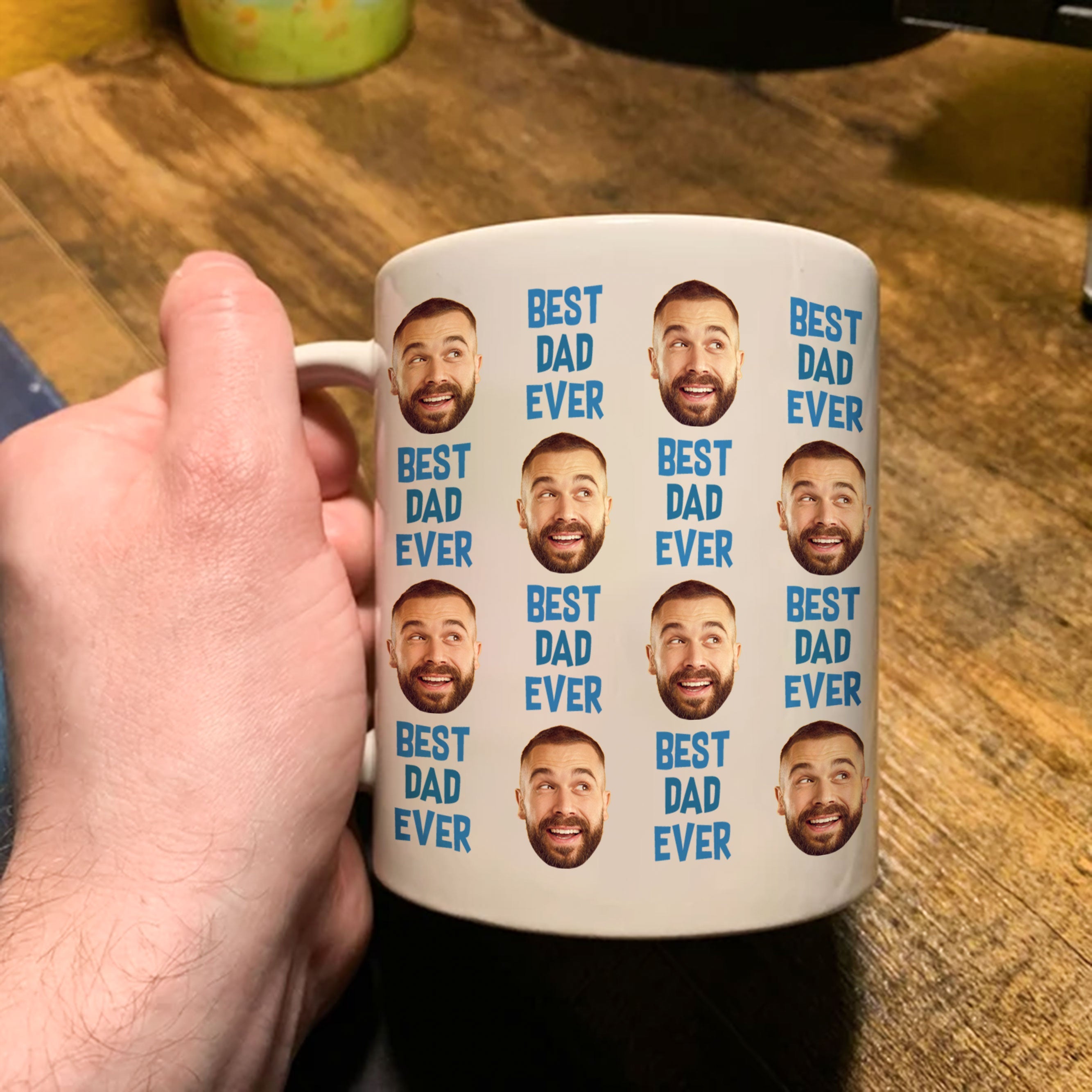 Best Dad Ever Gift For Dad Custom Face - Personalized Photo Mug