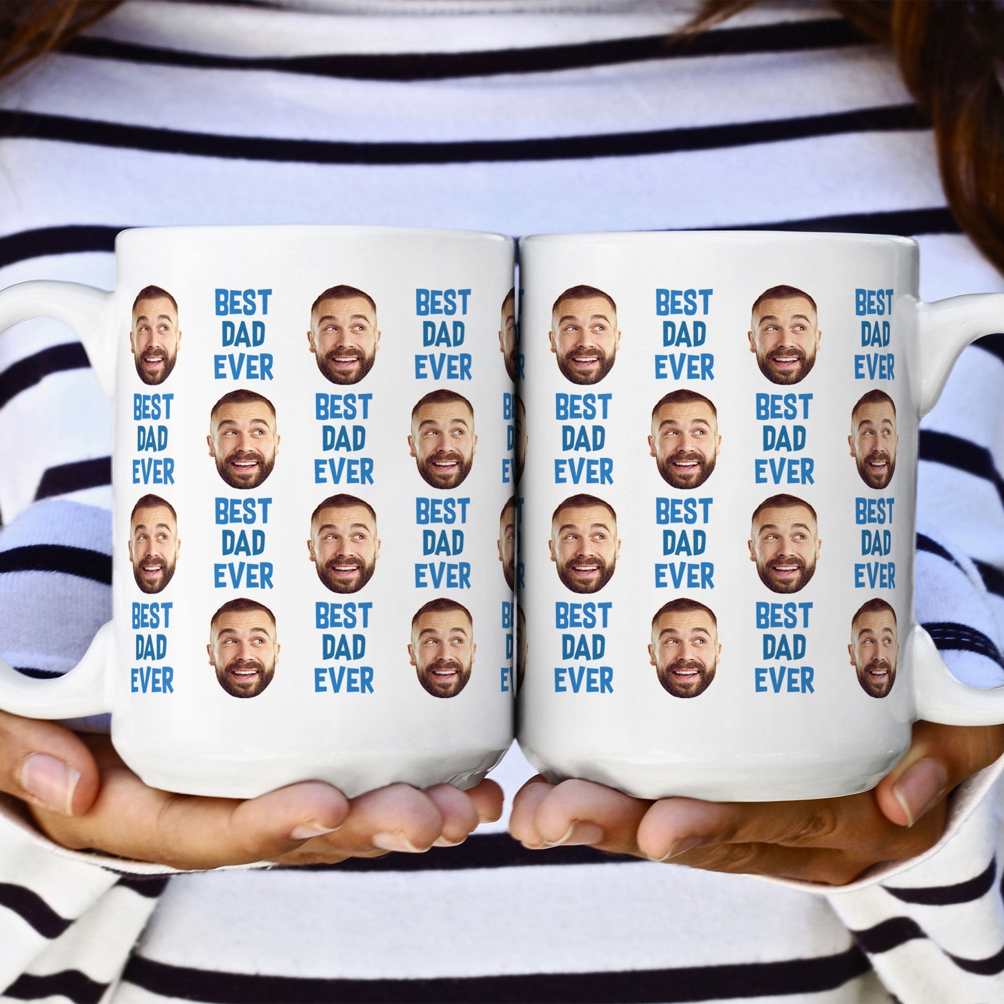 Best Dad Ever Gift For Dad Custom Face - Personalized Photo Mug