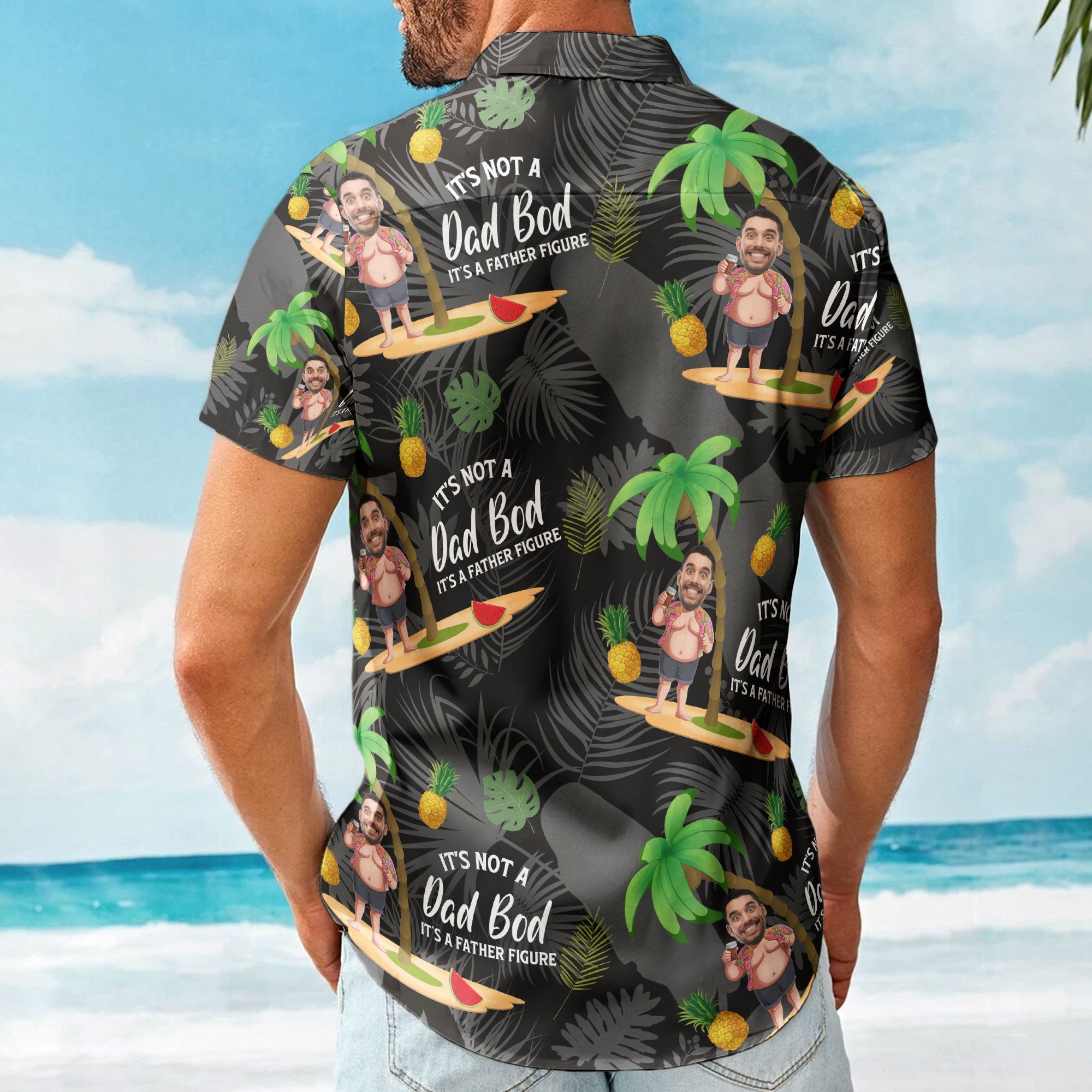 It's Not A Dad Bod It's A Father Figure - Personalized Photo Hawaiian Shirt