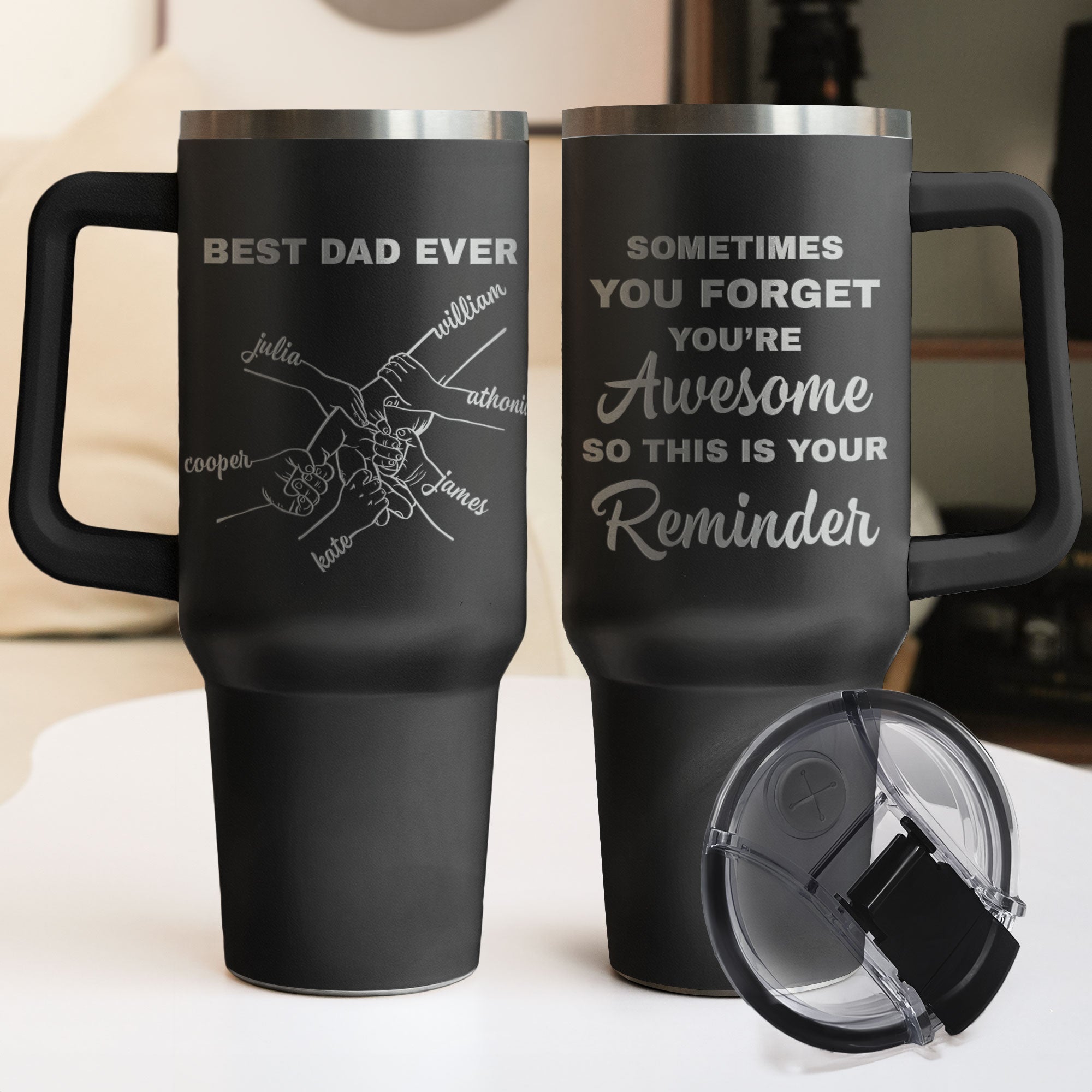 Best Dad Ever Sometimes You Forget You're Awesome - Personalized Engraved 40oz Tumbler