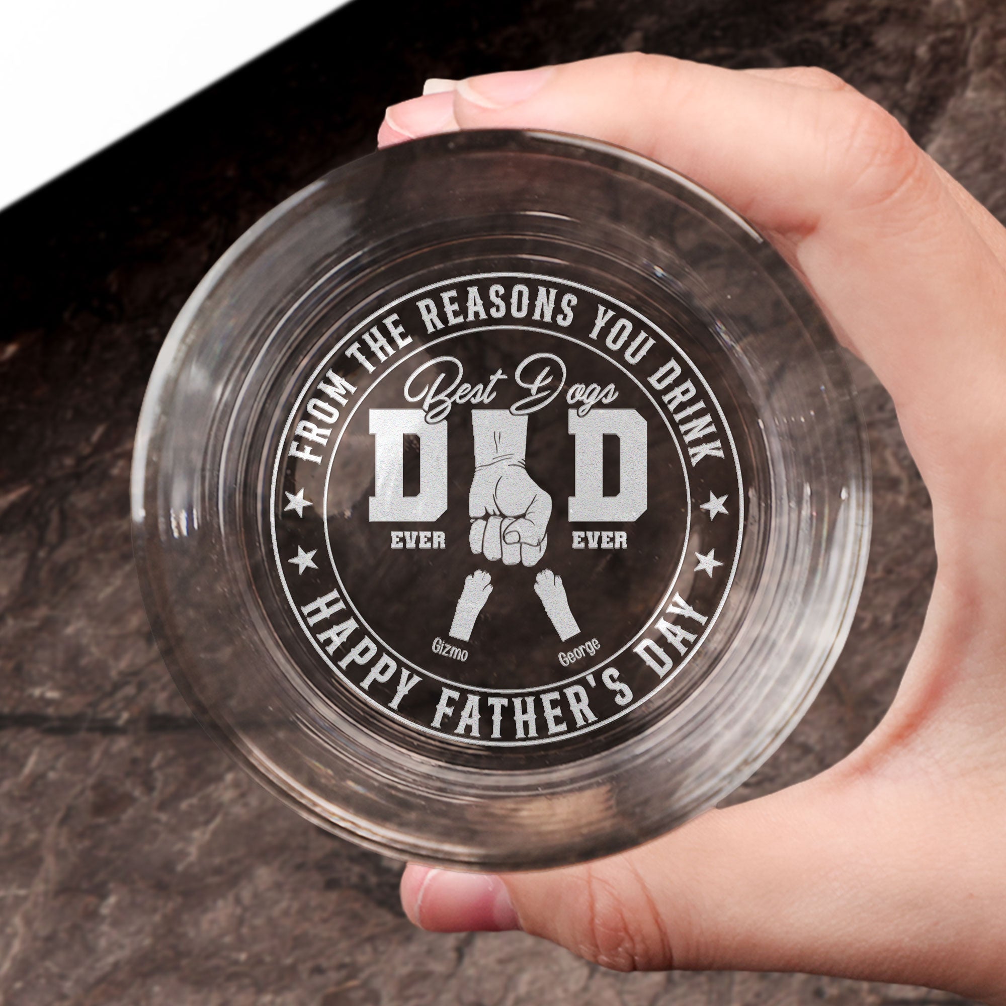 Best Dog Dad/Mom Ever From The Reason You Drink - Personalized Engraved Whiskey Glass