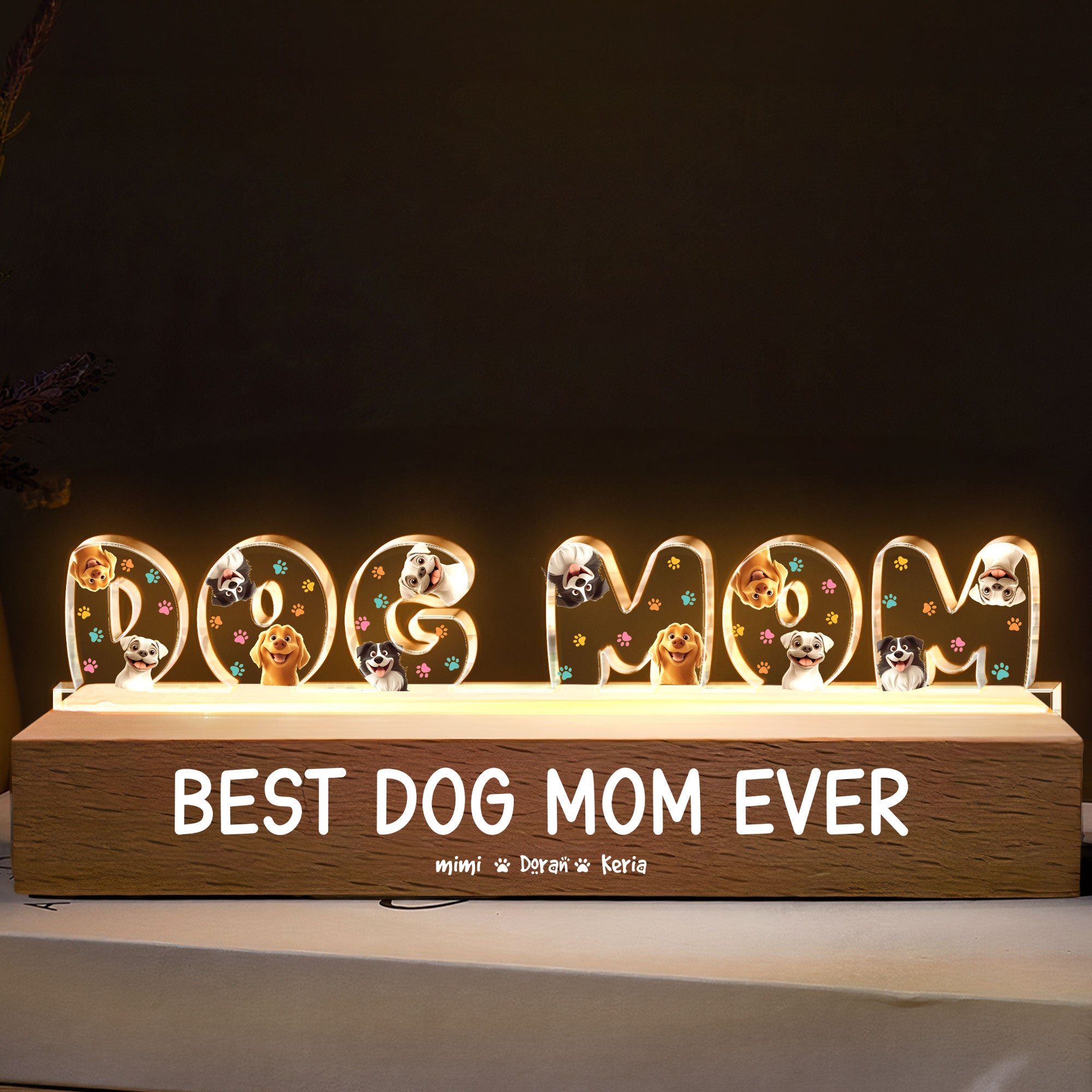 Best Dog Mom Ever New Version - Personalized LED Night Light