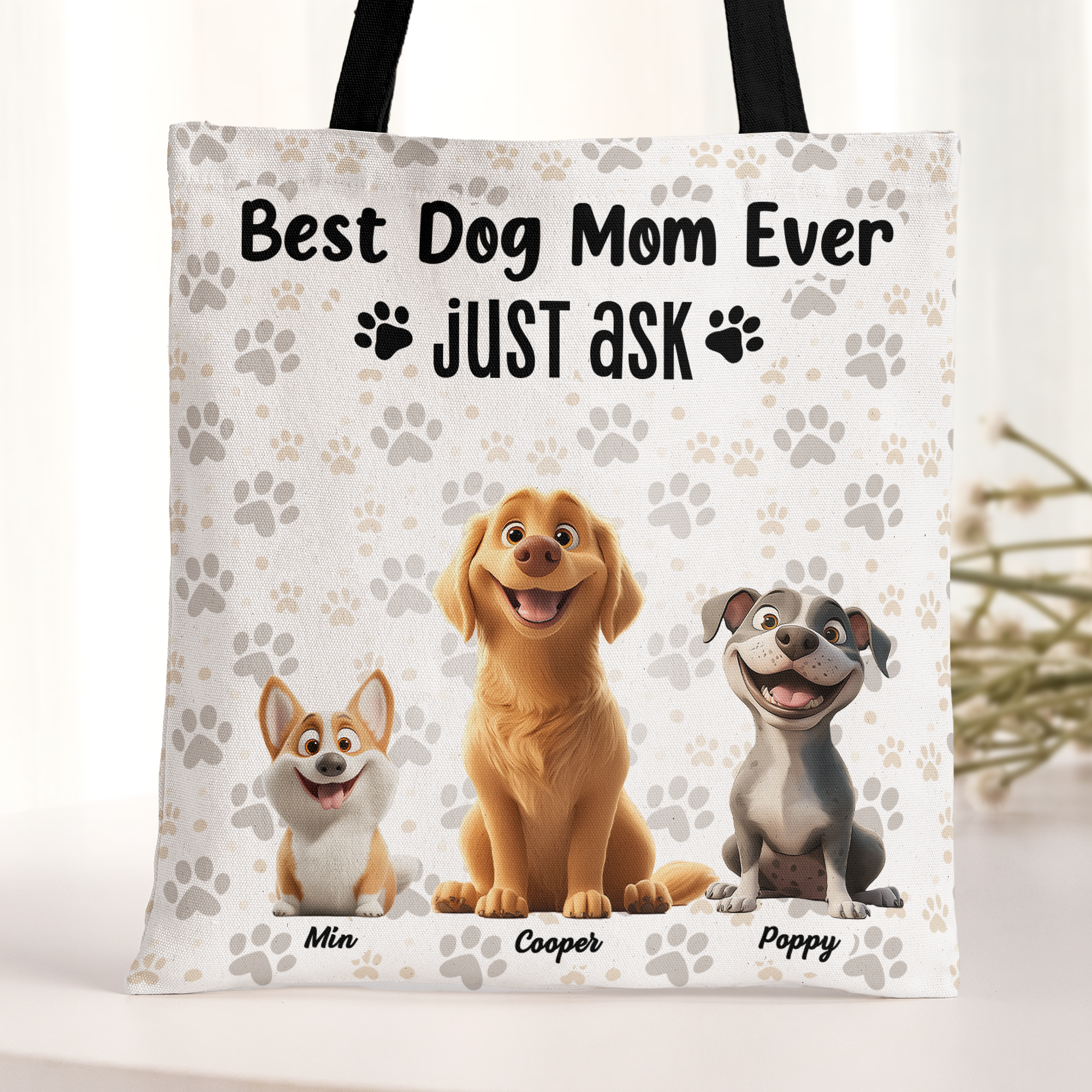 Best Dog Mom Ever - Personalized Tote Bag