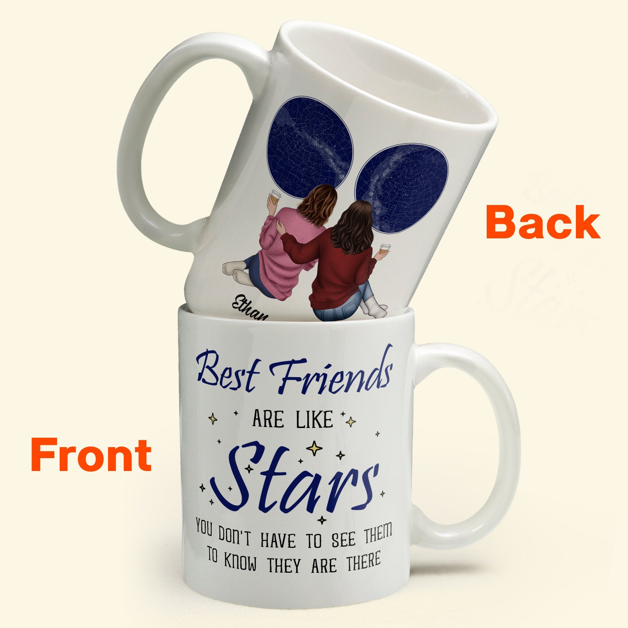 Best Friends Are Like Stars - Personalized Mug