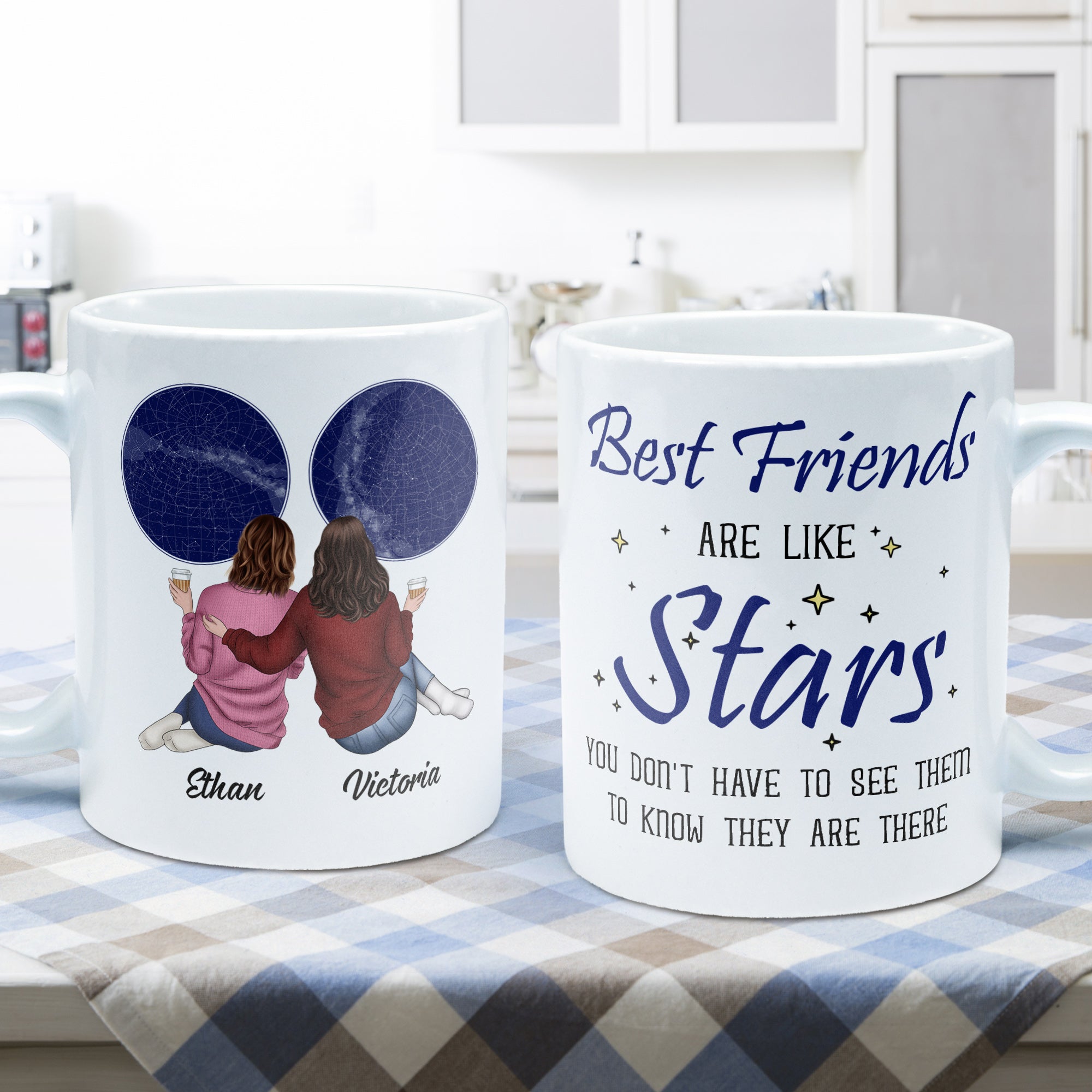 Best Friends Are Like Stars - Personalized Mug