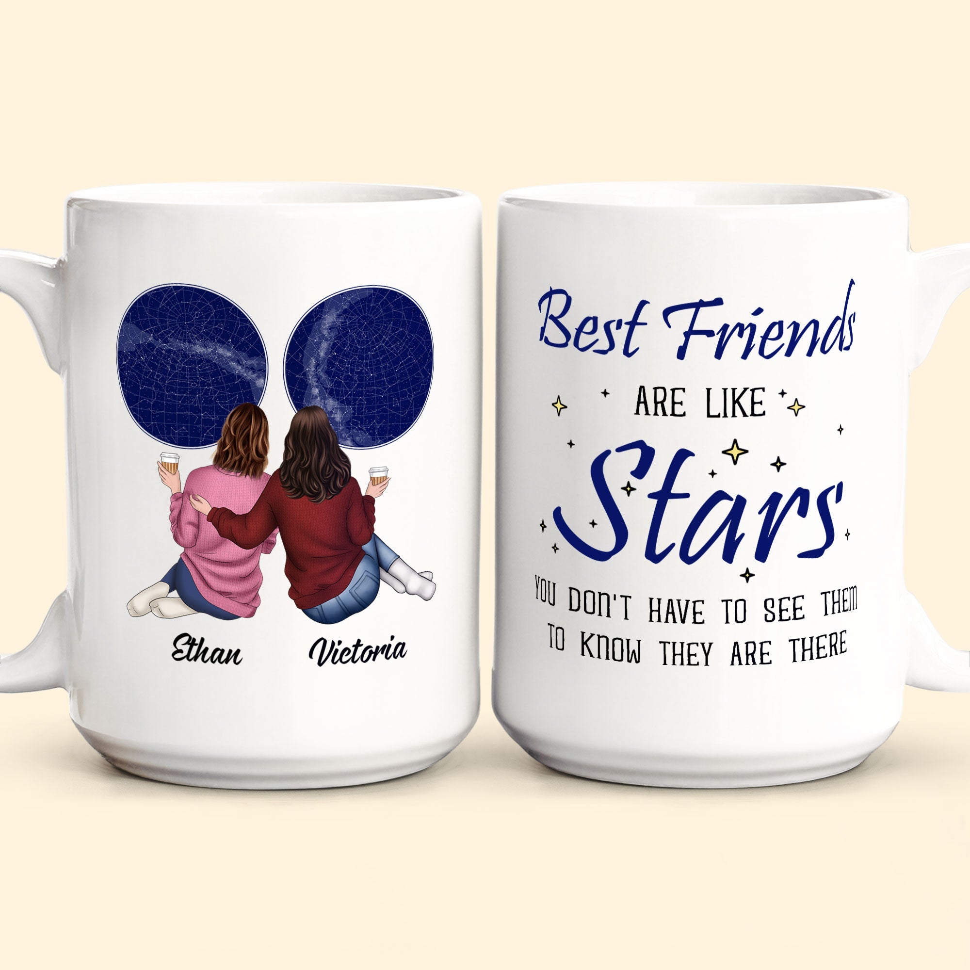 Best Friends Are Like Stars - Personalized Mug