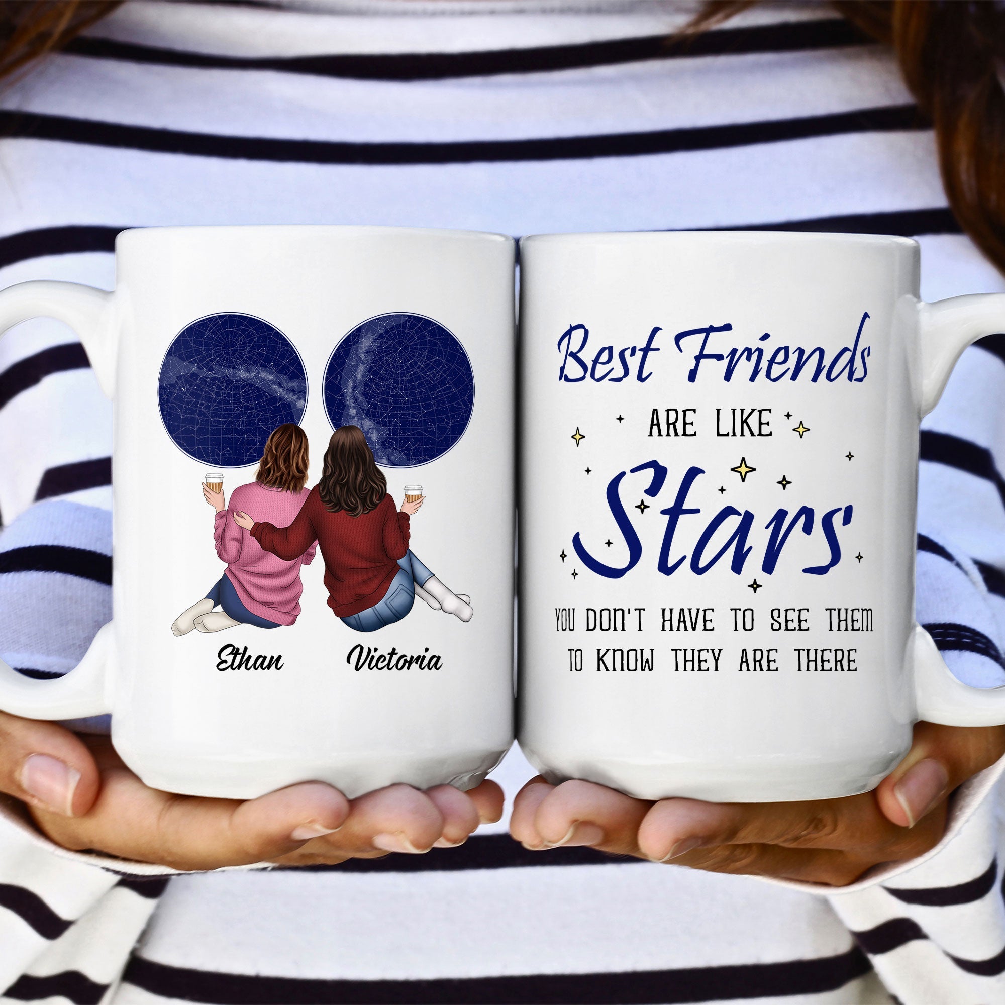 Best Friends Are Like Stars - Personalized Mug