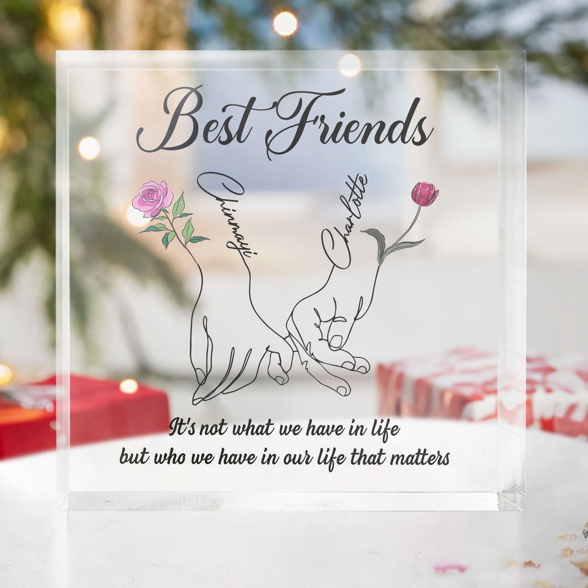 Best Friends Birth Month Flower - Personalized Acrylic Plaque