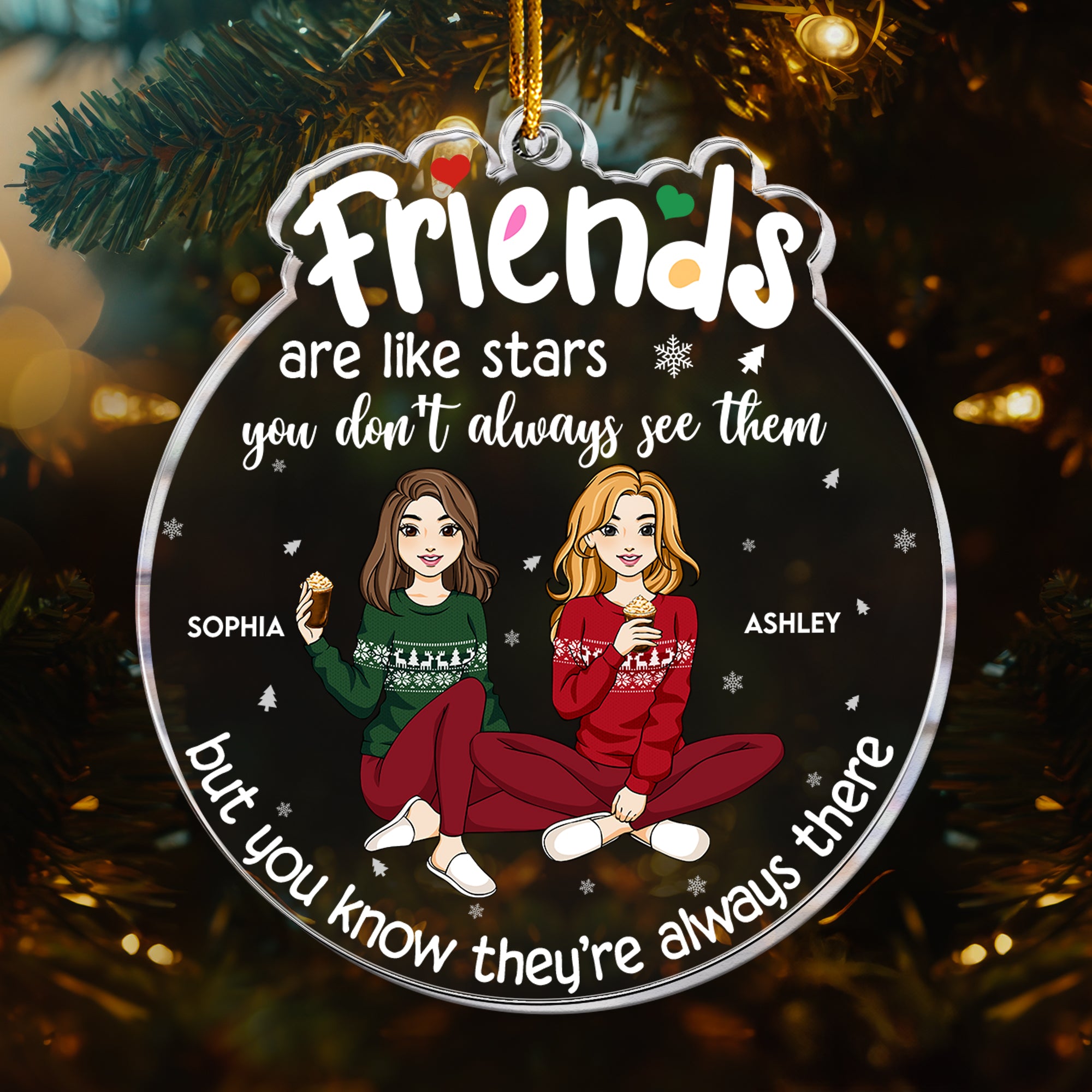 Best Friends Forever Christmas Time - Personalized Acrylic Ornament